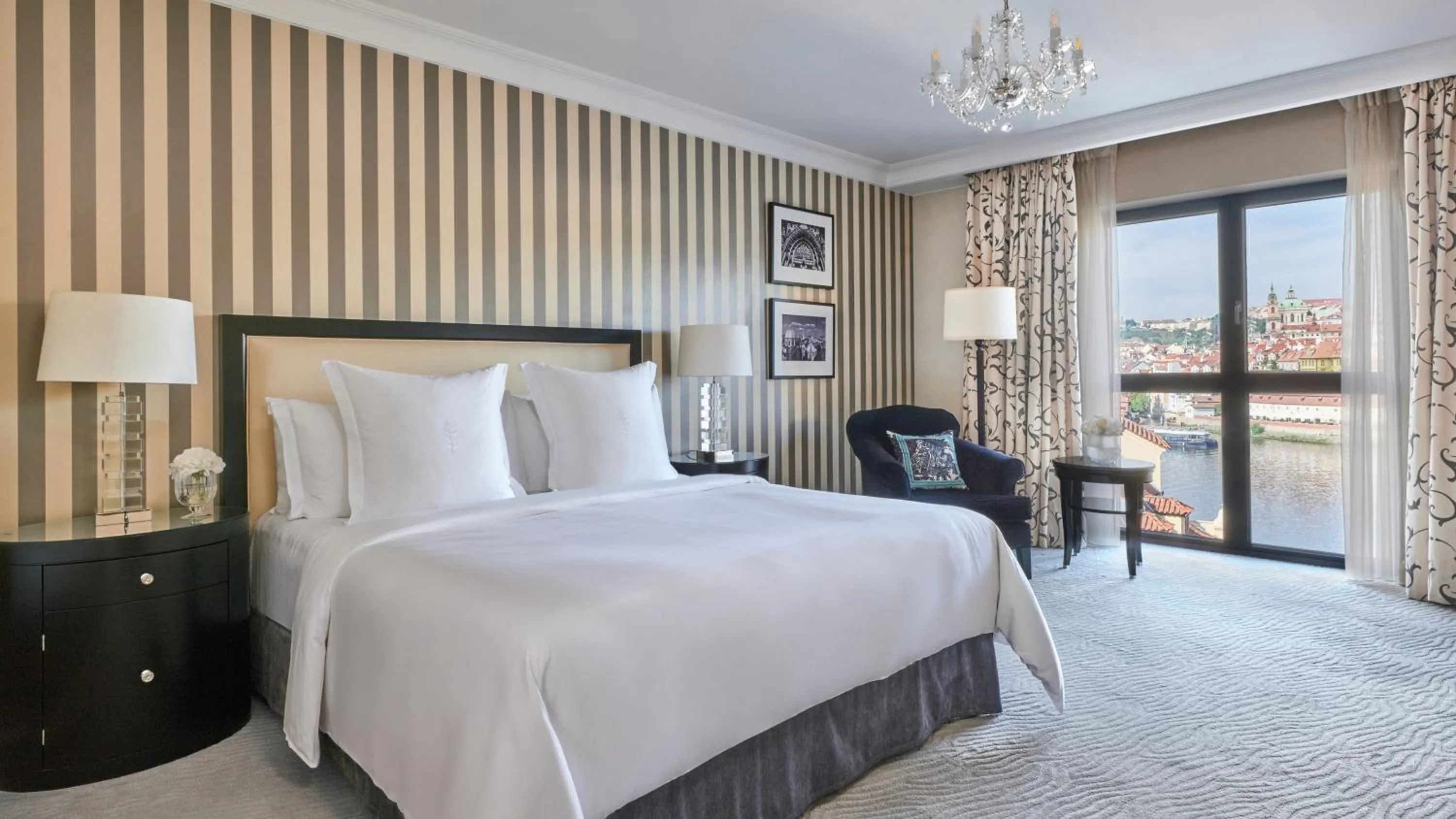 Bed in Four Seasons Hotel Prague