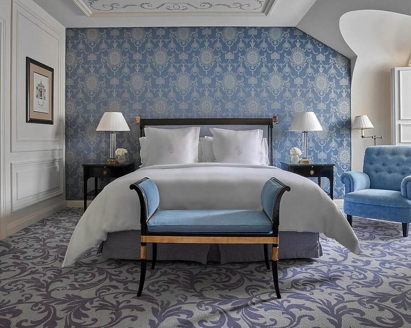 Bed in Four Seasons Hotel Prague