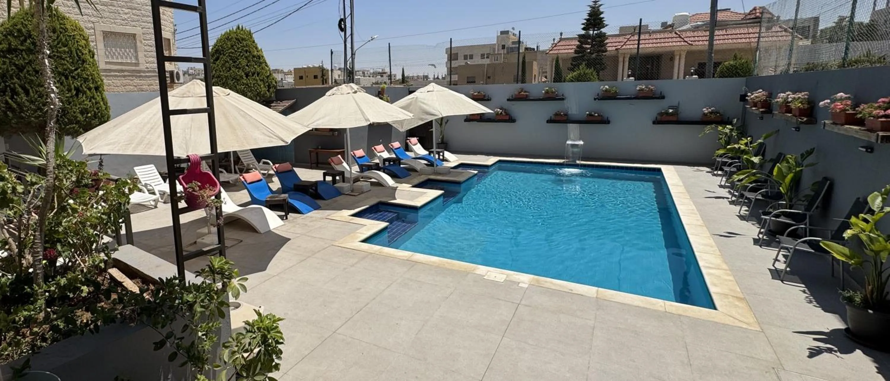 Pool view in Grand Hotel Madaba