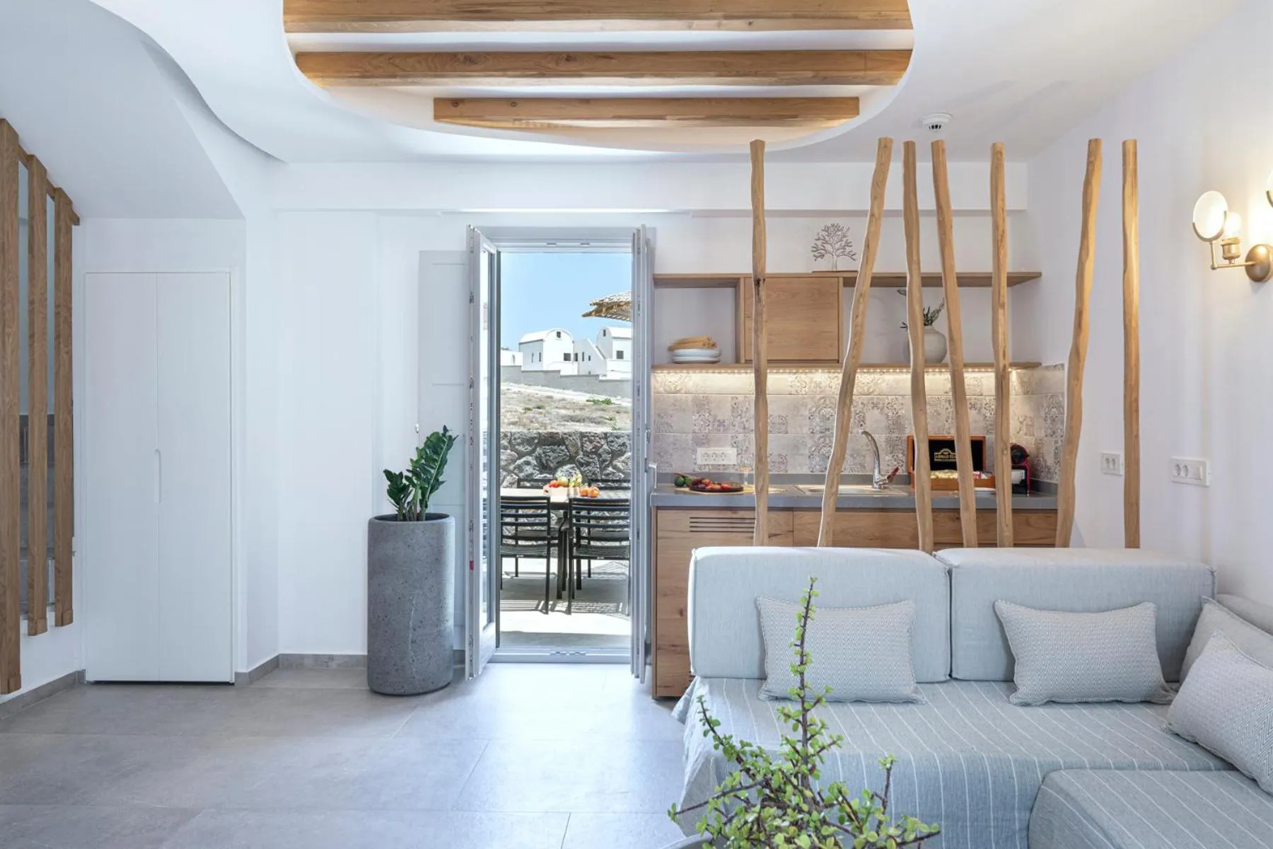 Living room in Alafropetra Luxury Suites