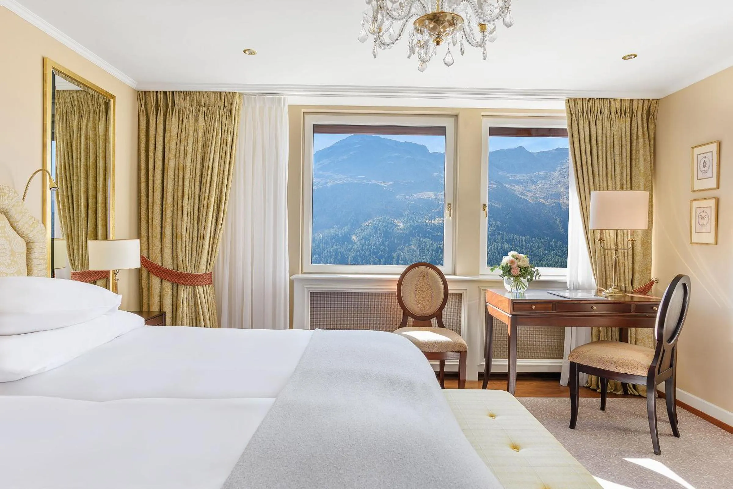 Photo of the whole room, Bed in Badrutt's Palace Hotel St Moritz
