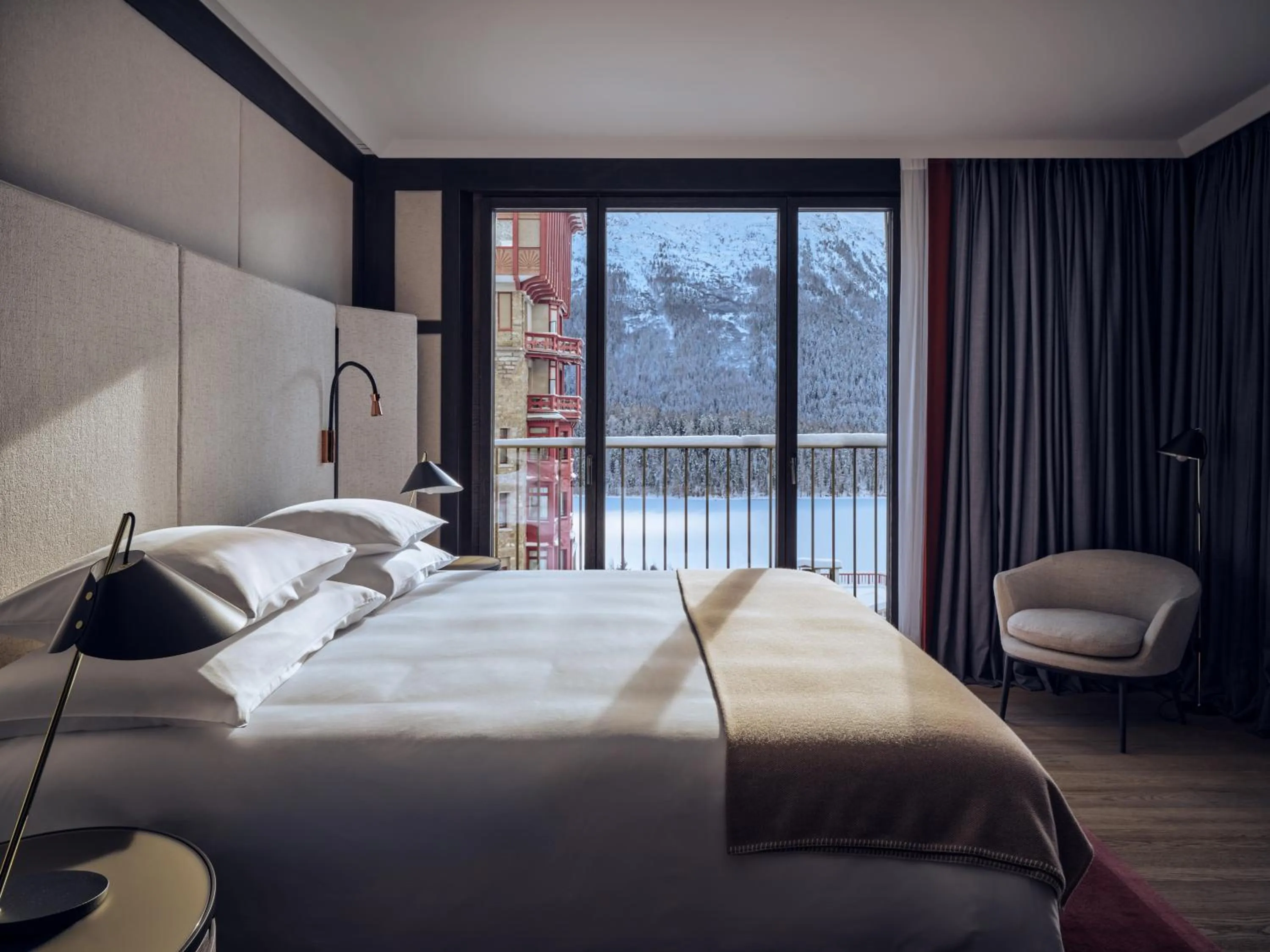 Bed in Badrutt's Palace Hotel St Moritz