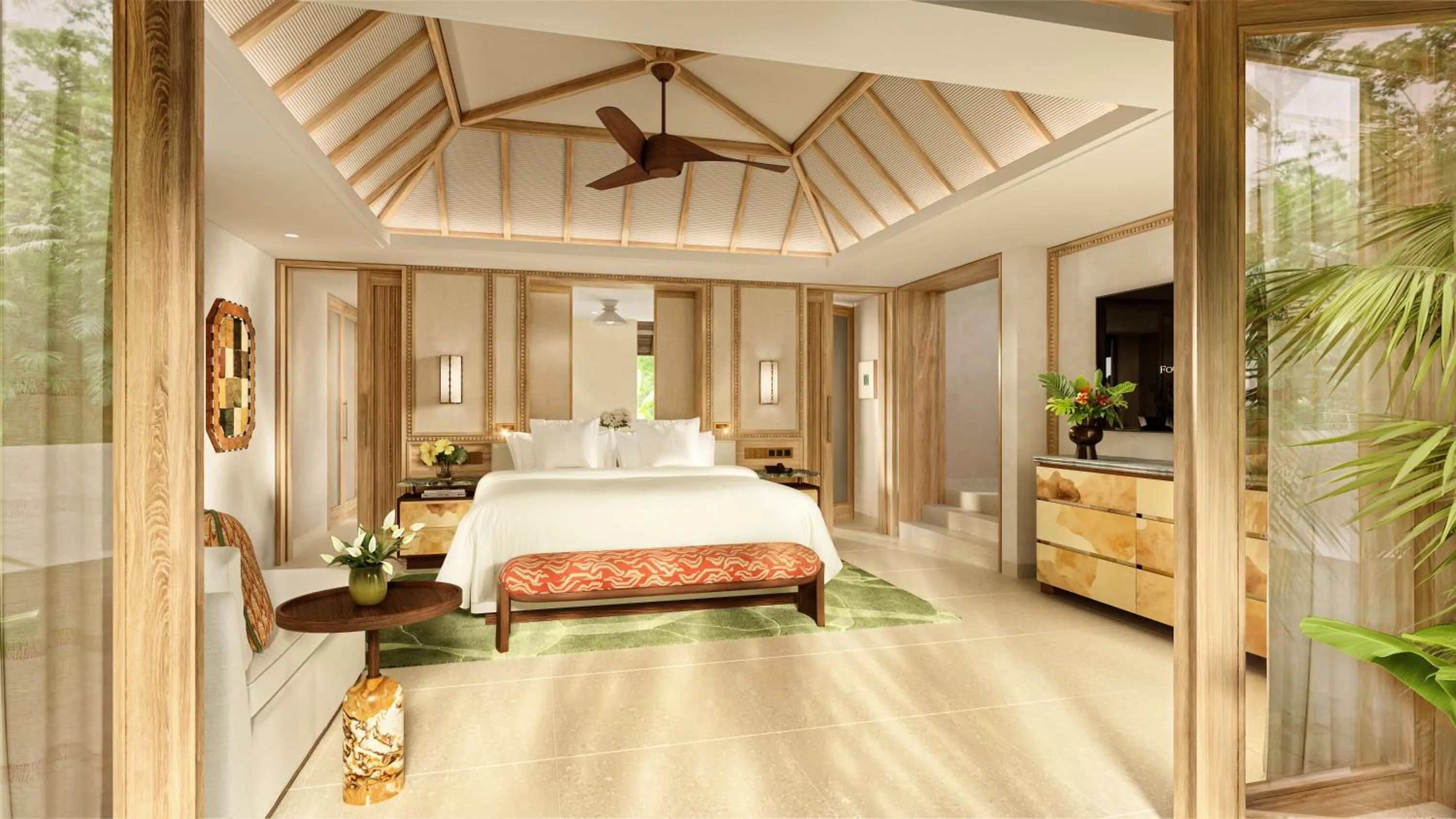 Bed in Four Seasons Resort Mauritius at Anahita