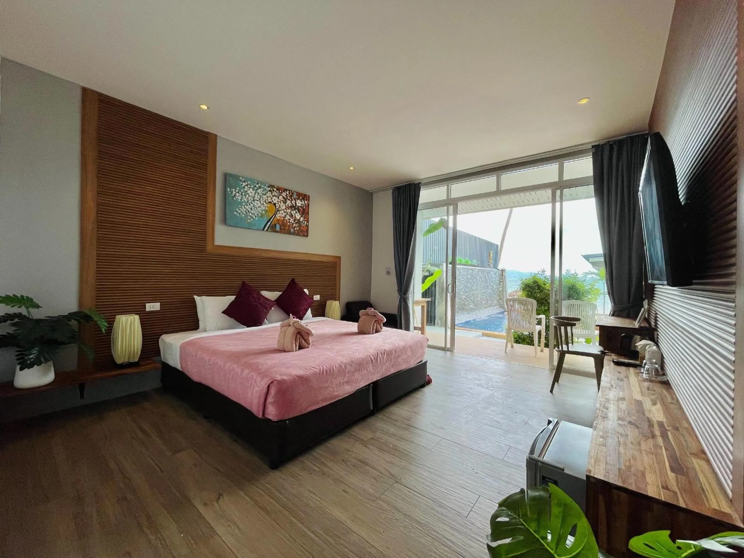 View (from property/room), Bed in Pico Samui