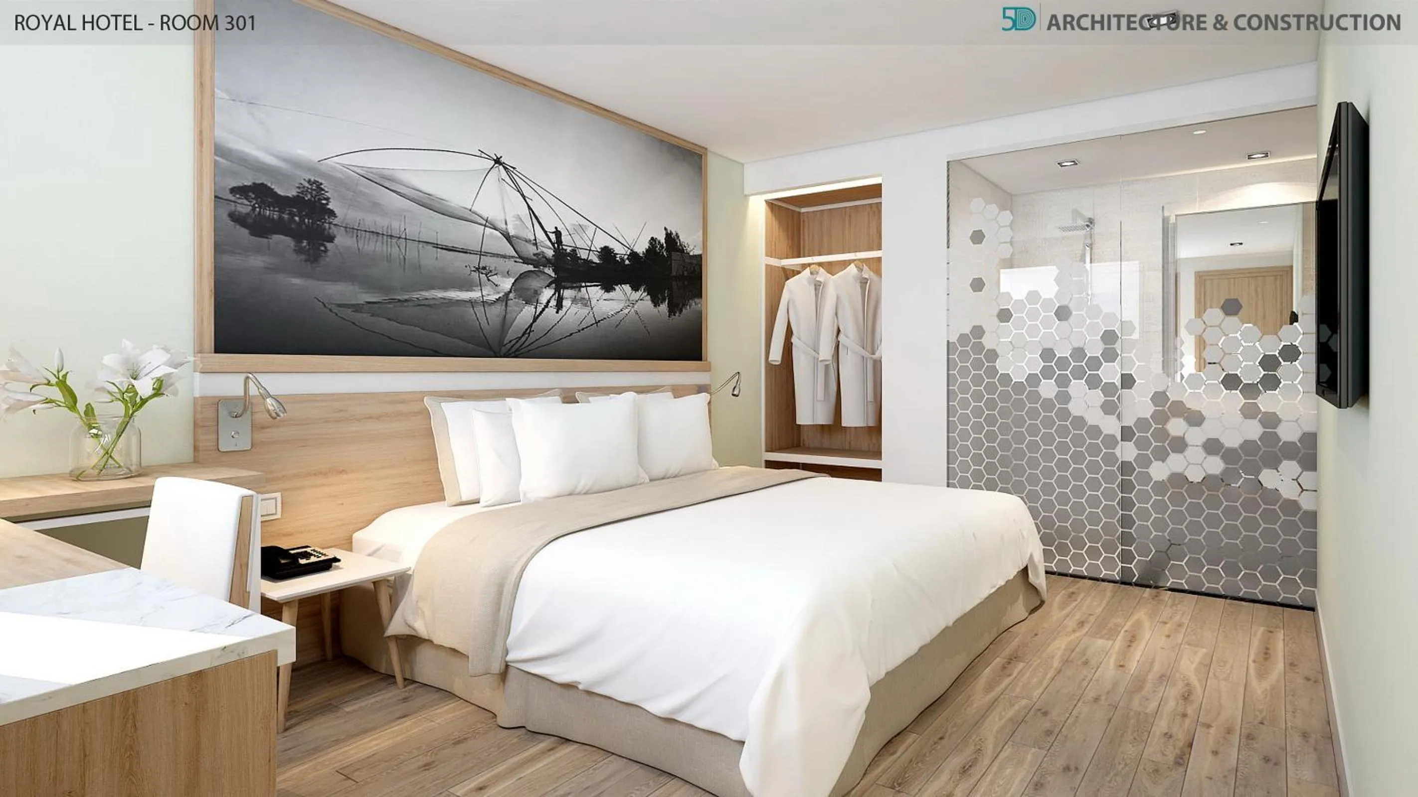 Bed in Royal HPM Hotel