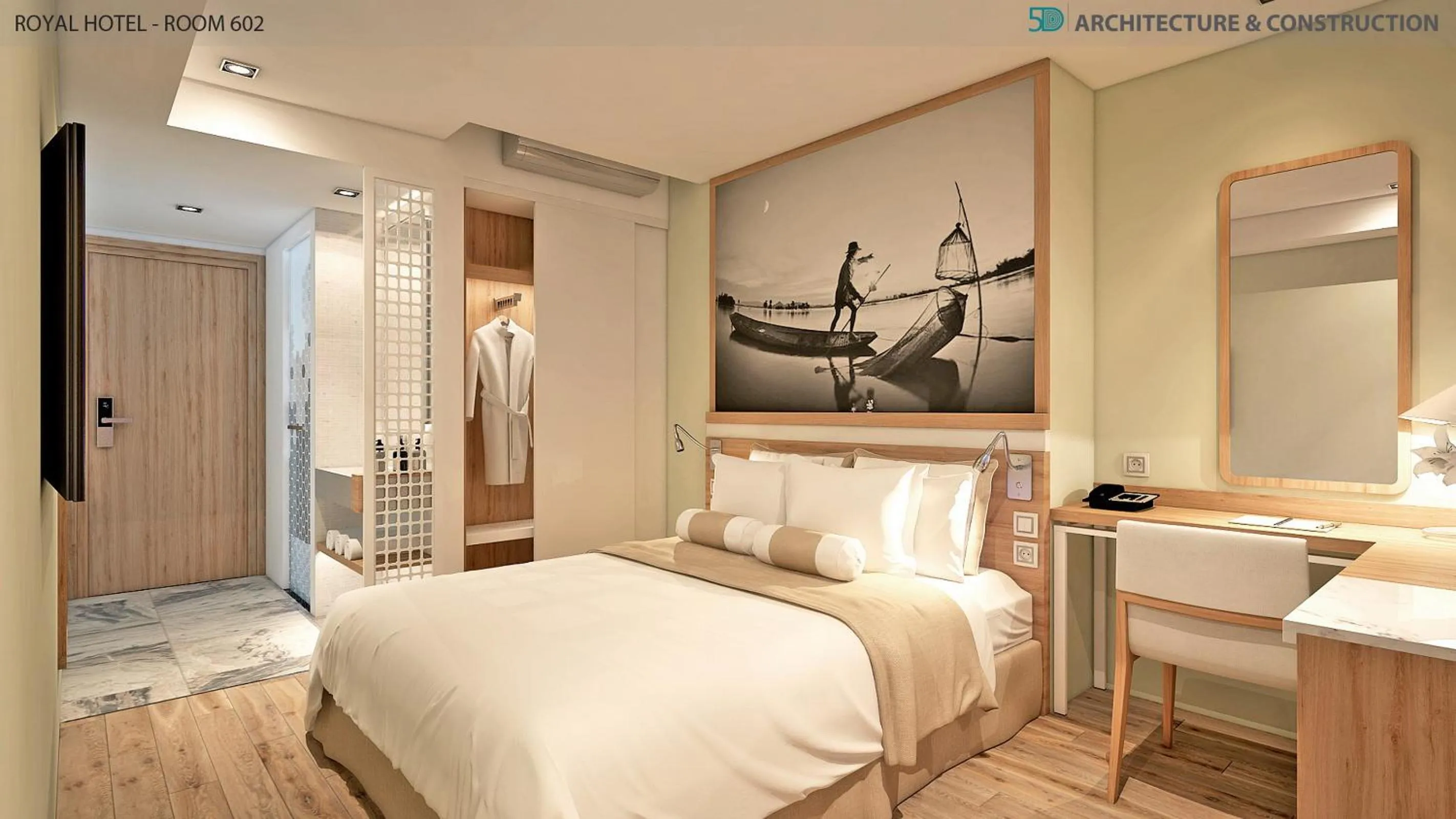 Bed in Royal HPM Hotel