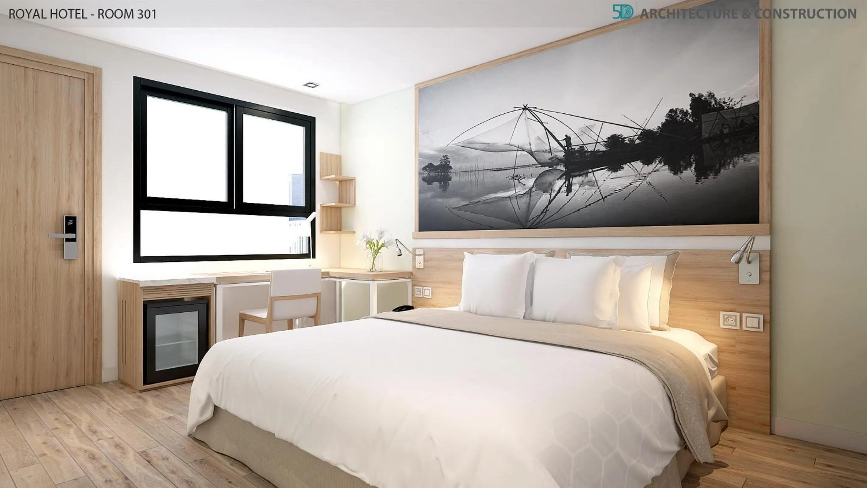 Bed in Royal HPM Hotel