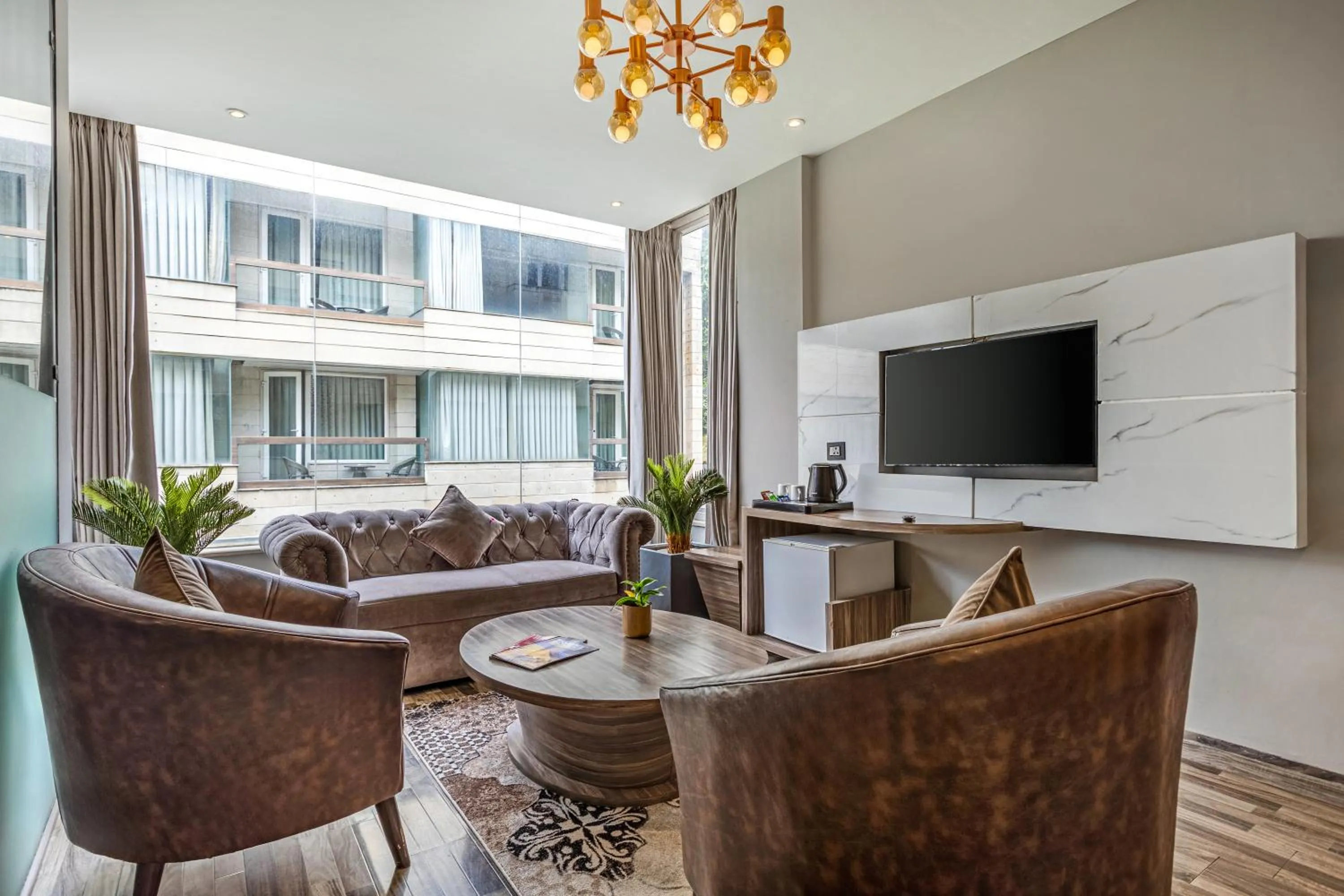 Living room in Sterling Palm Bliss Wellness Resort, Rishikesh