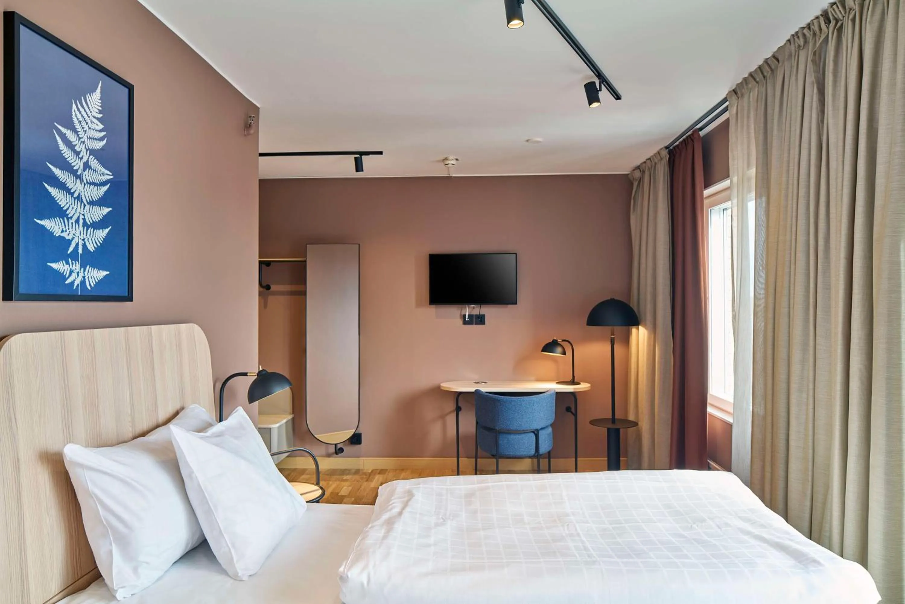 Bedroom, Bed in Scandic Star Sollentuna