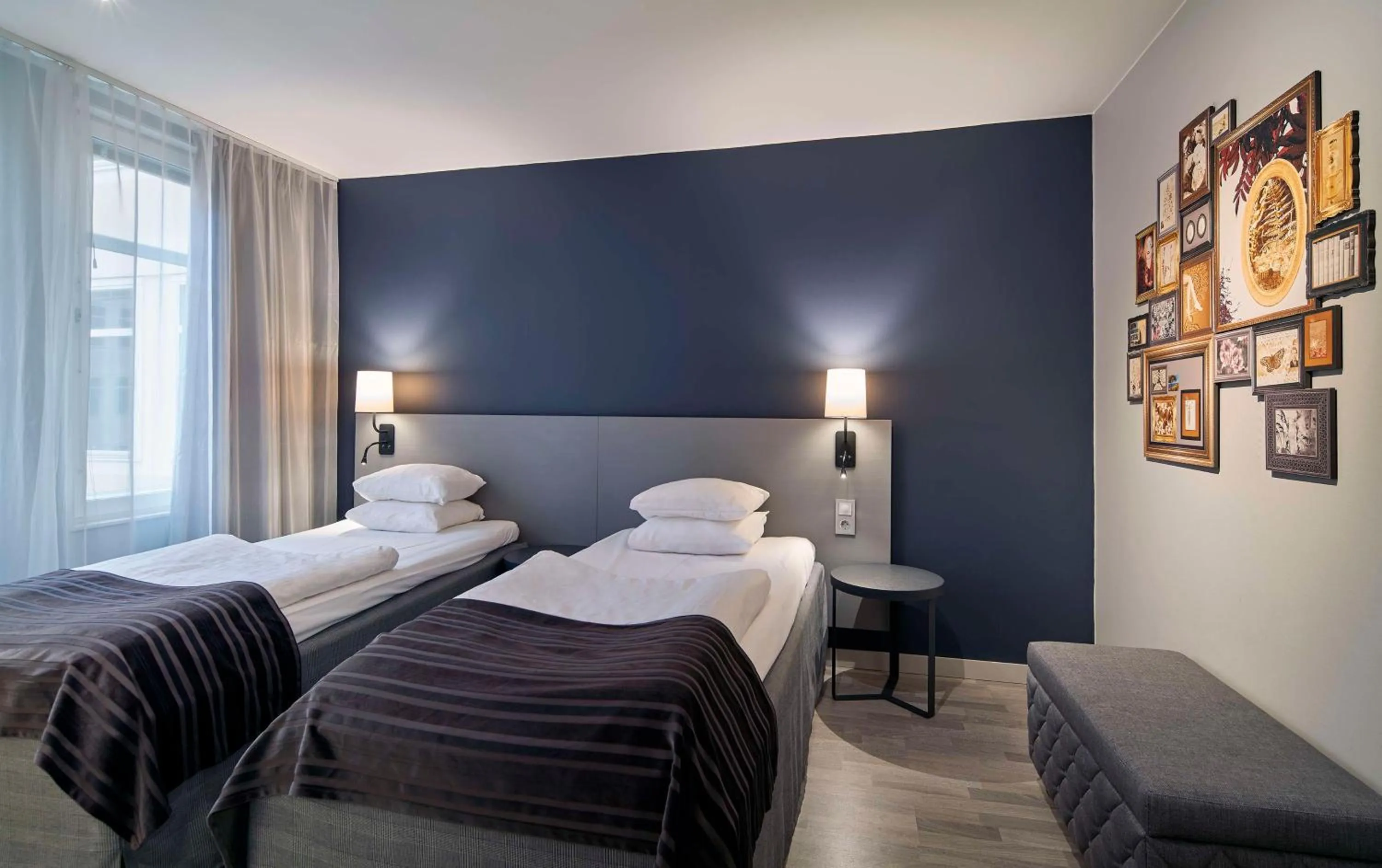 Bedroom, Bed in Scandic Star Sollentuna