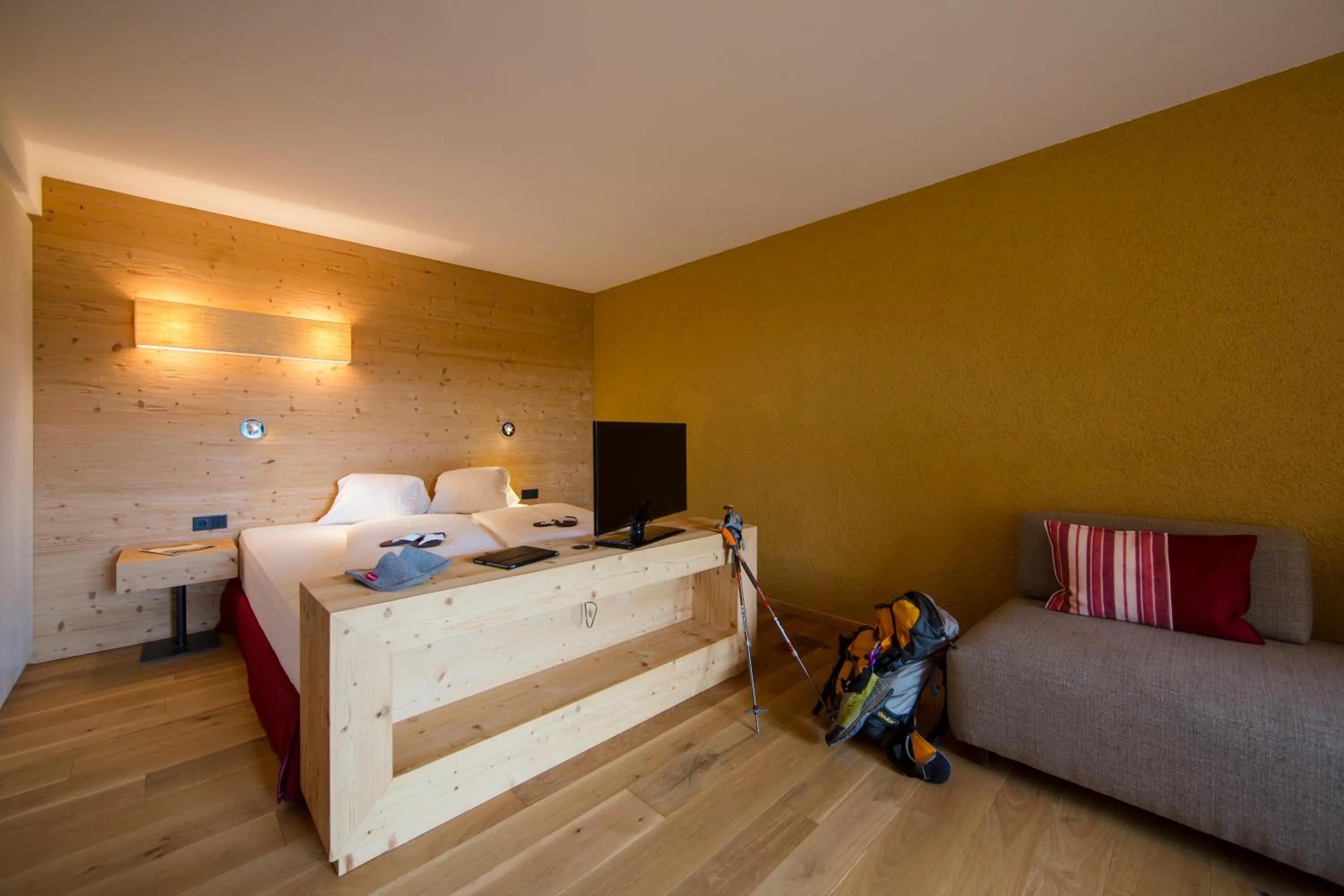 Bedroom, Bed in Hotel Dolomitenblick