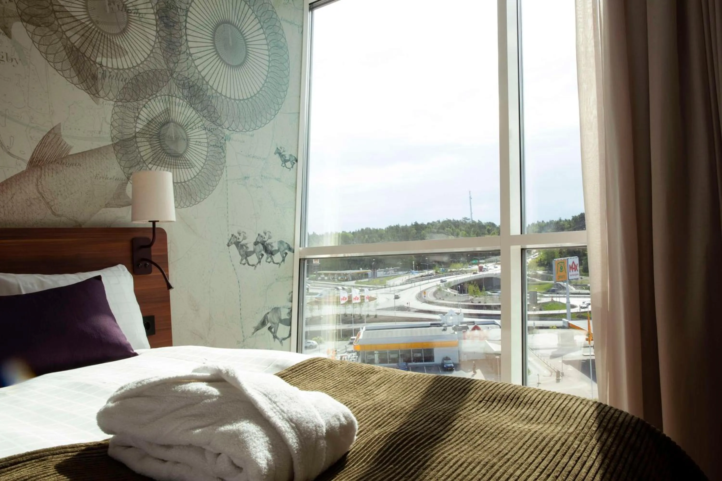 Bedroom, Bed in Scandic Täby