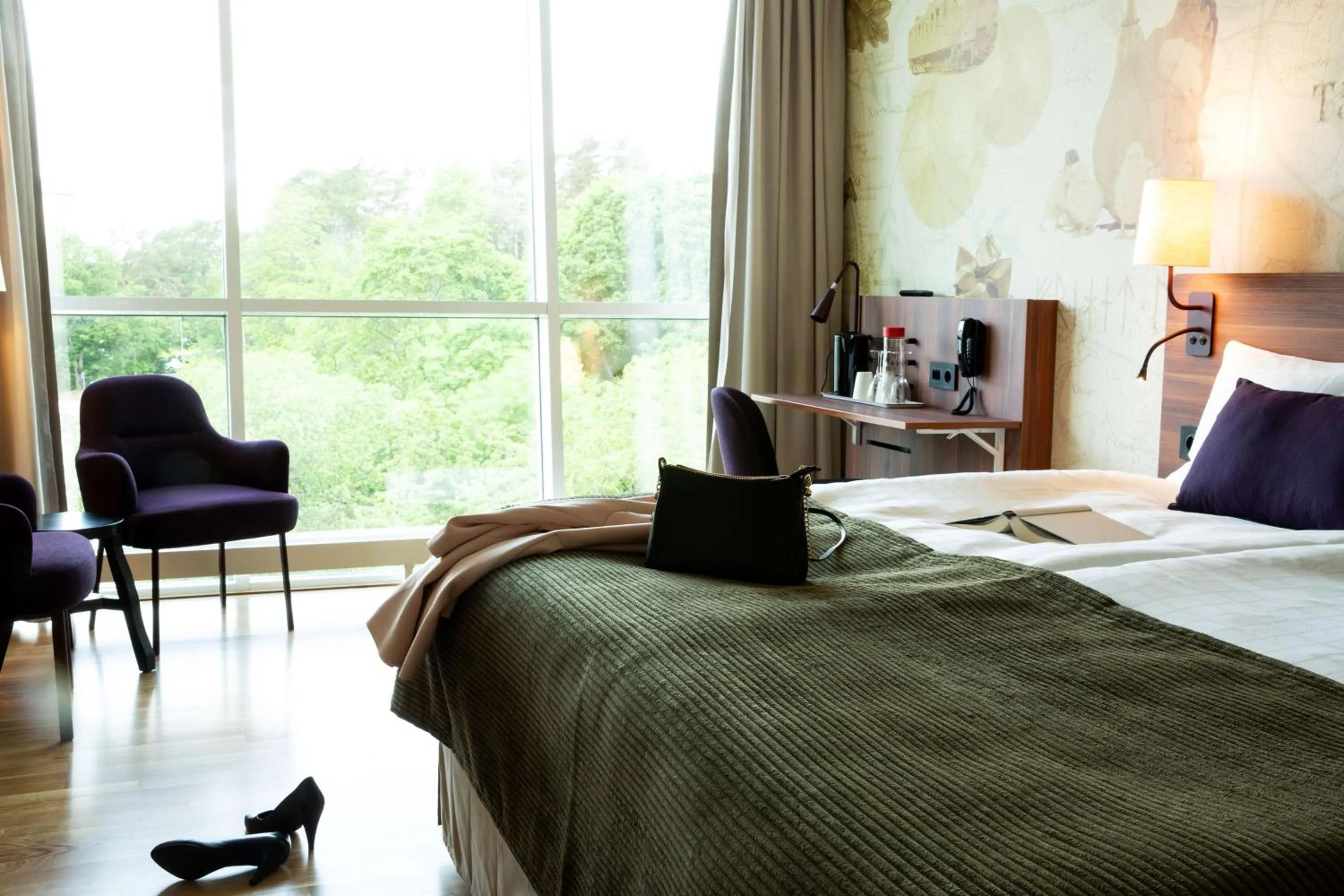 Bedroom, Bed in Scandic Täby