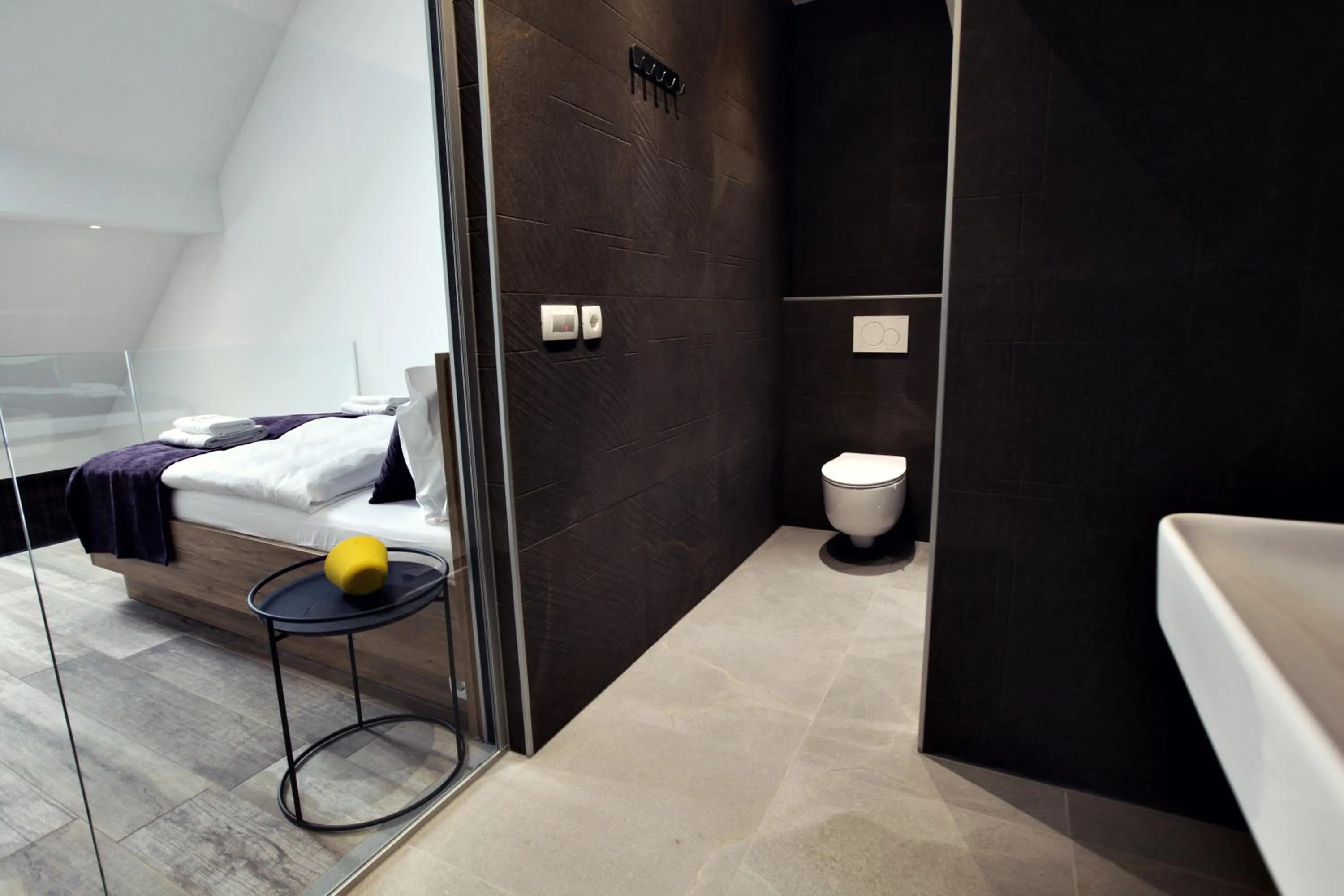 Toilet, Bed in Apartments The Art House