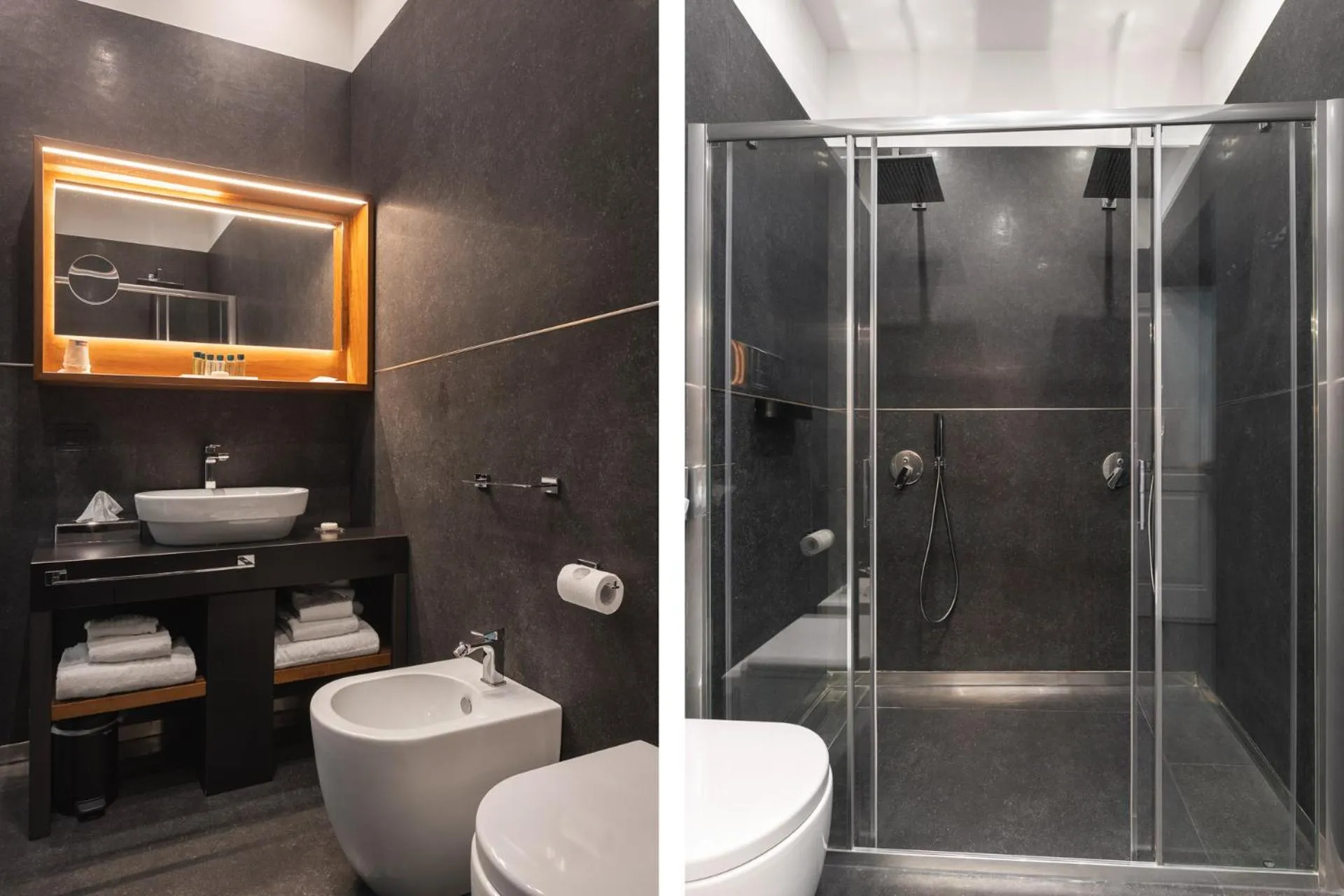 Shower in Palazzo Sovrana Serviced Luxury Apartments