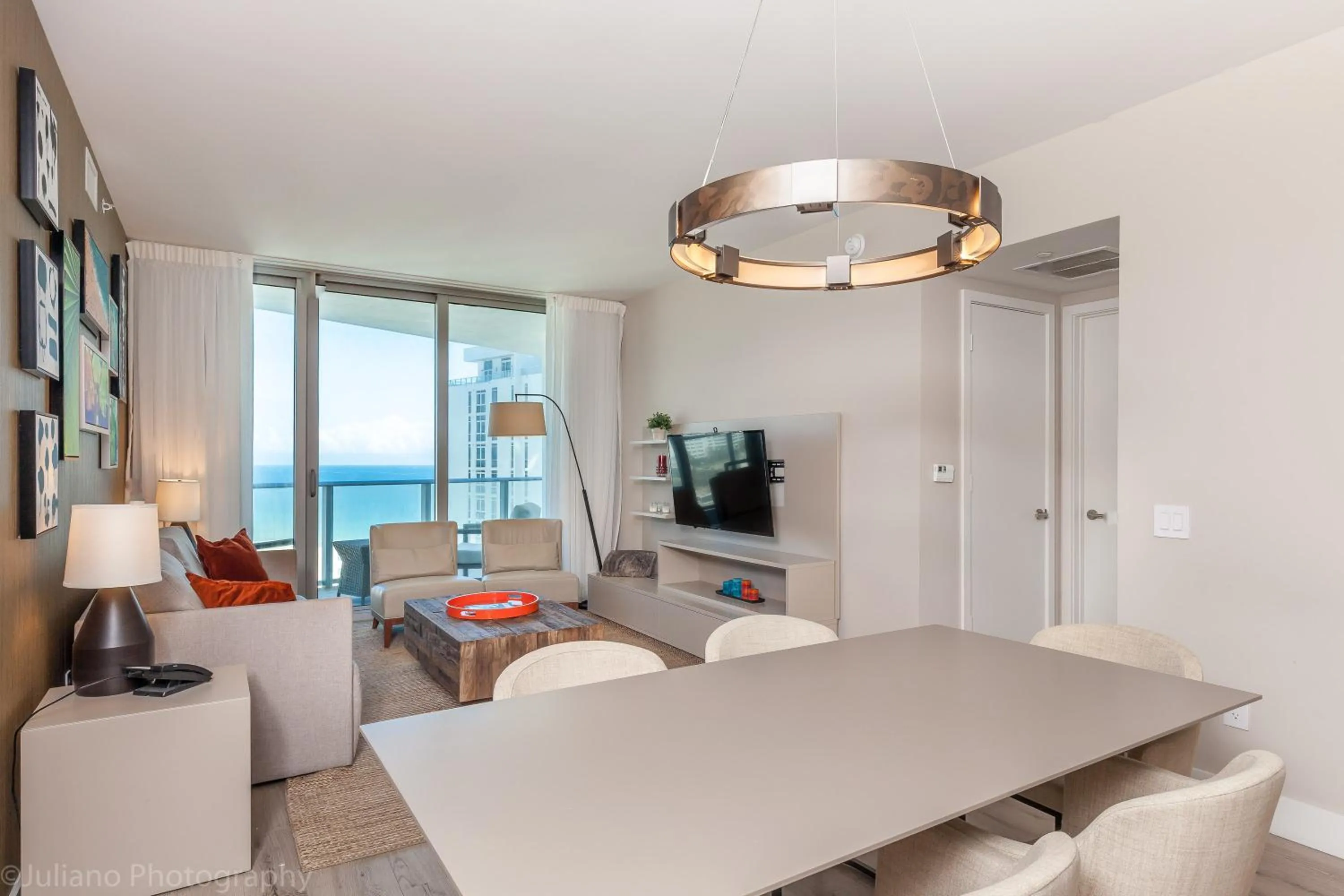 TV and multimedia in Private Ocean Condos at Hyde Beach Resort & Residences