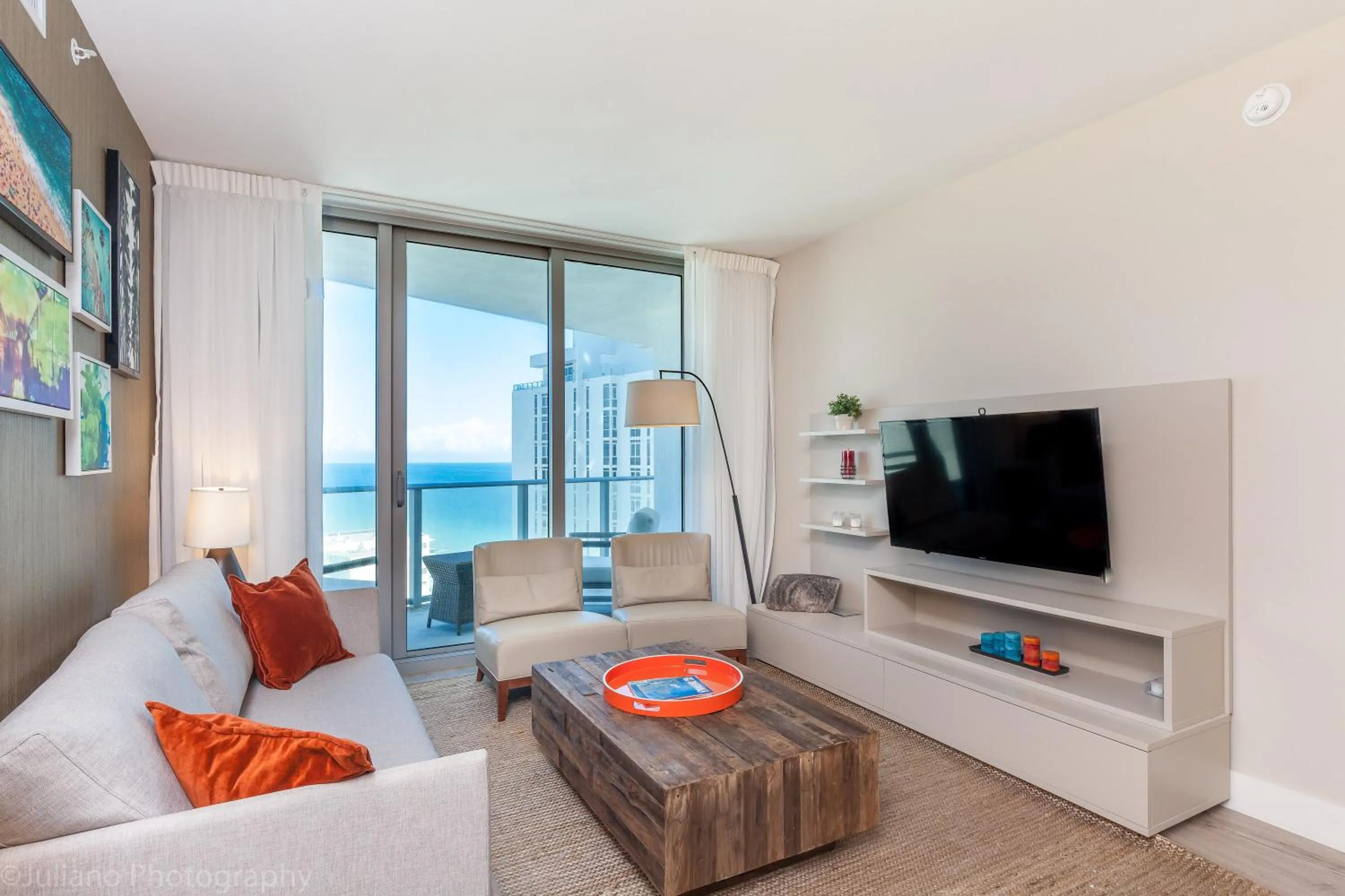 TV and multimedia in Private Ocean Condos at Hyde Beach Resort & Residences