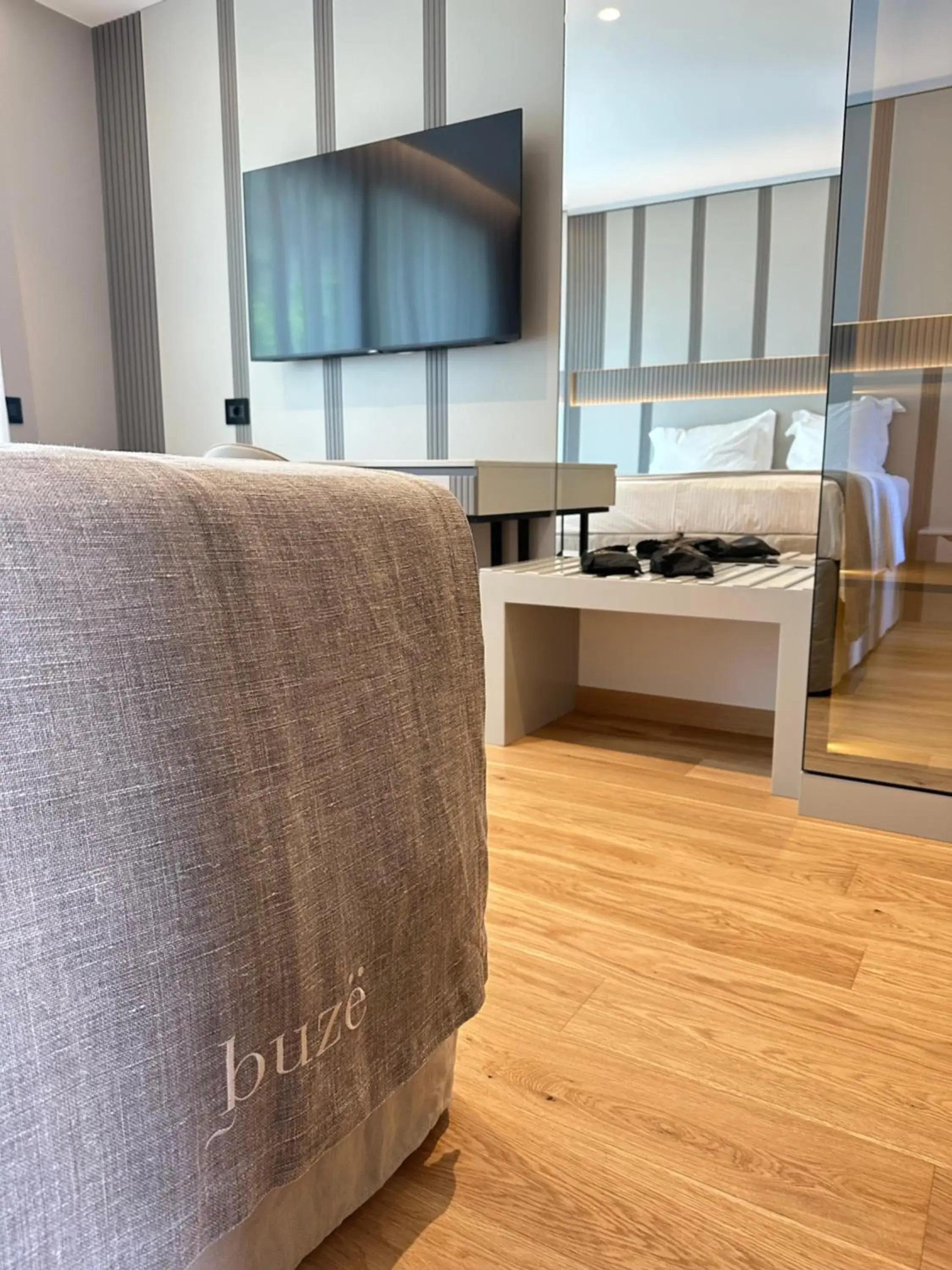 Double or Twin Room with Side Sea View in Buzë Boutique Hotel Double or Twin Room with Side Sea View in Buzë Boutique Hotel