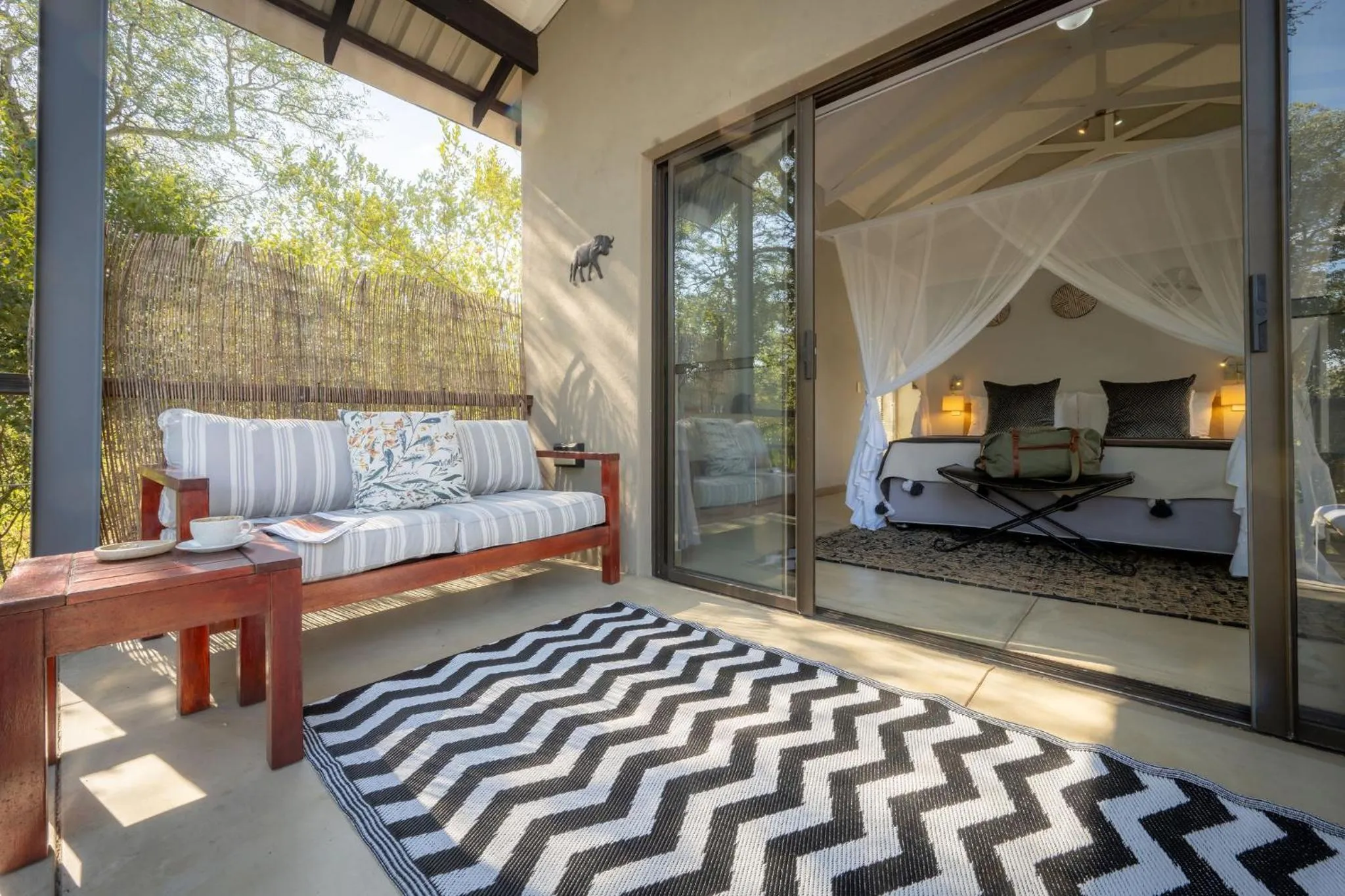 Patio, Bed in Rafiki Bush Lodge