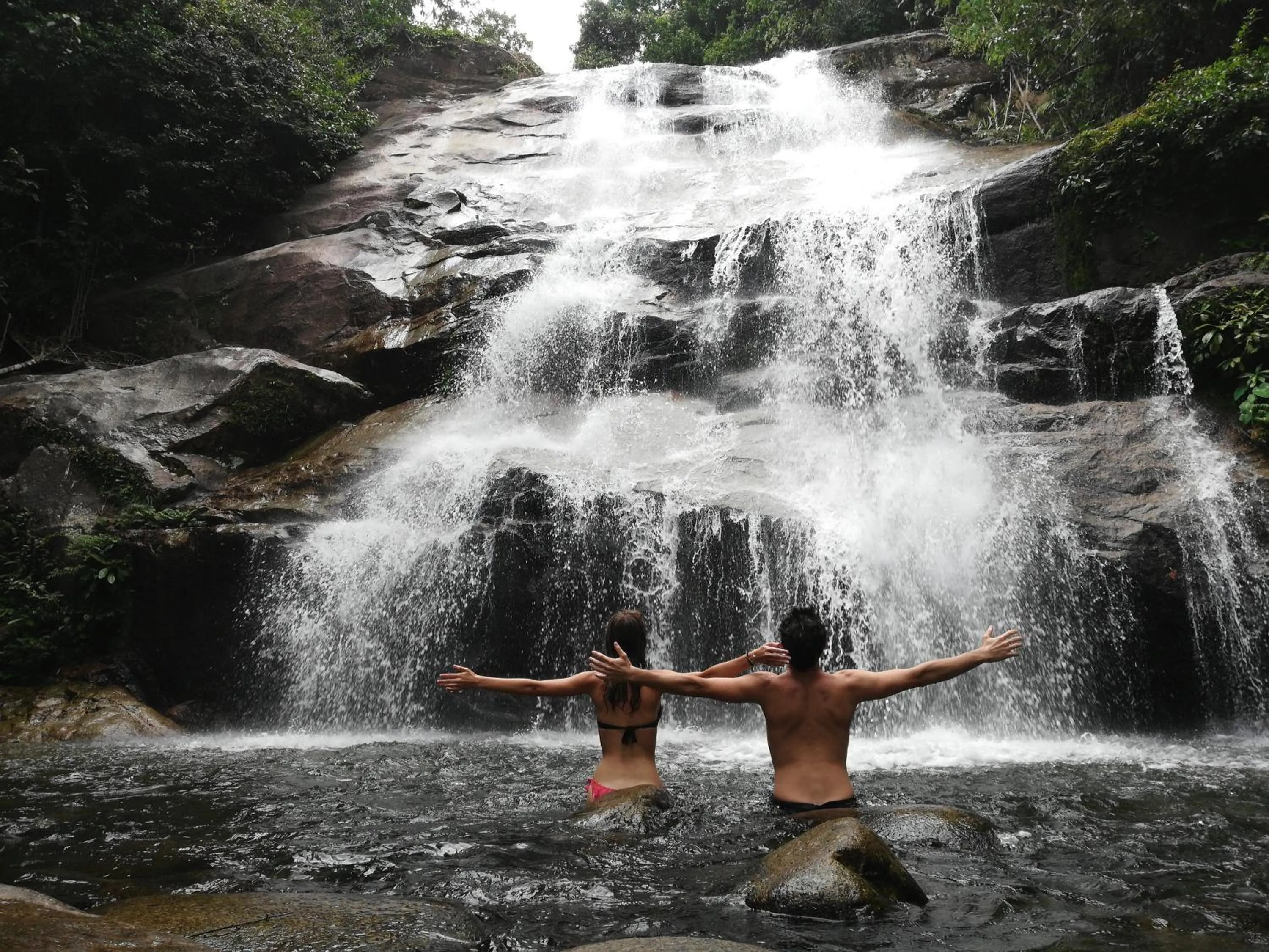 Hiking in Sarang by the brook