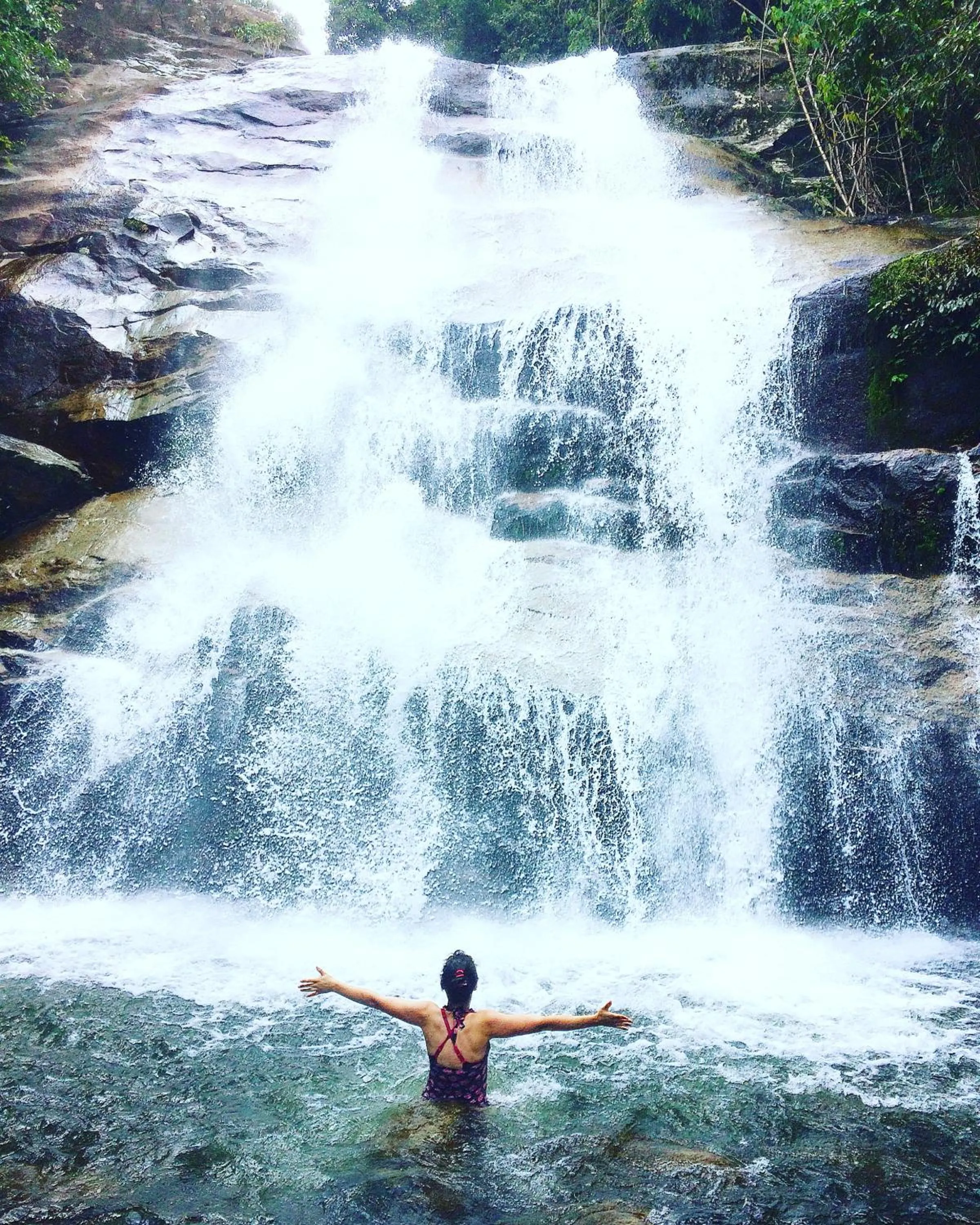 Hiking in Sarang by the brook