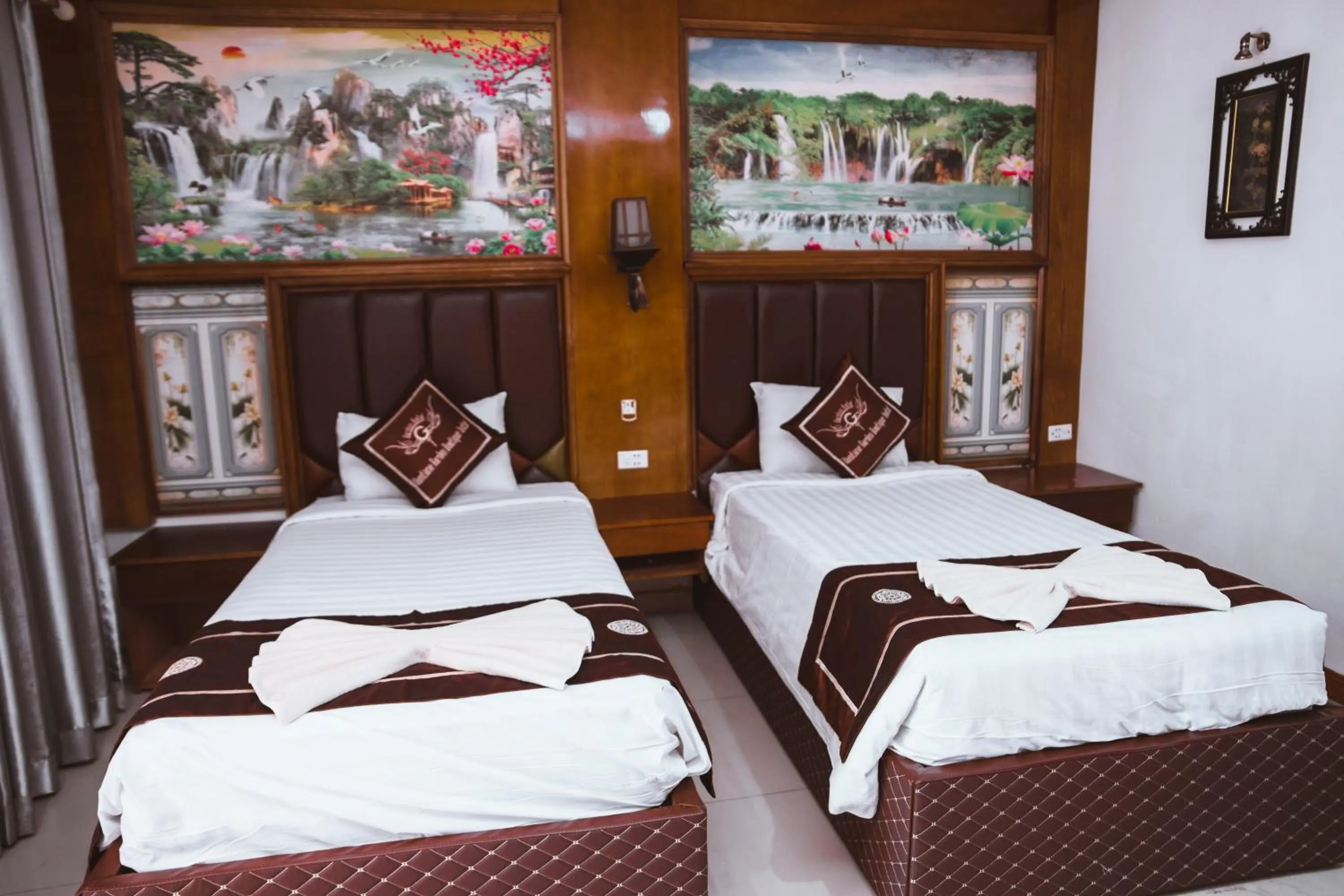 Bed in Vientiane Garden Villa Hotel