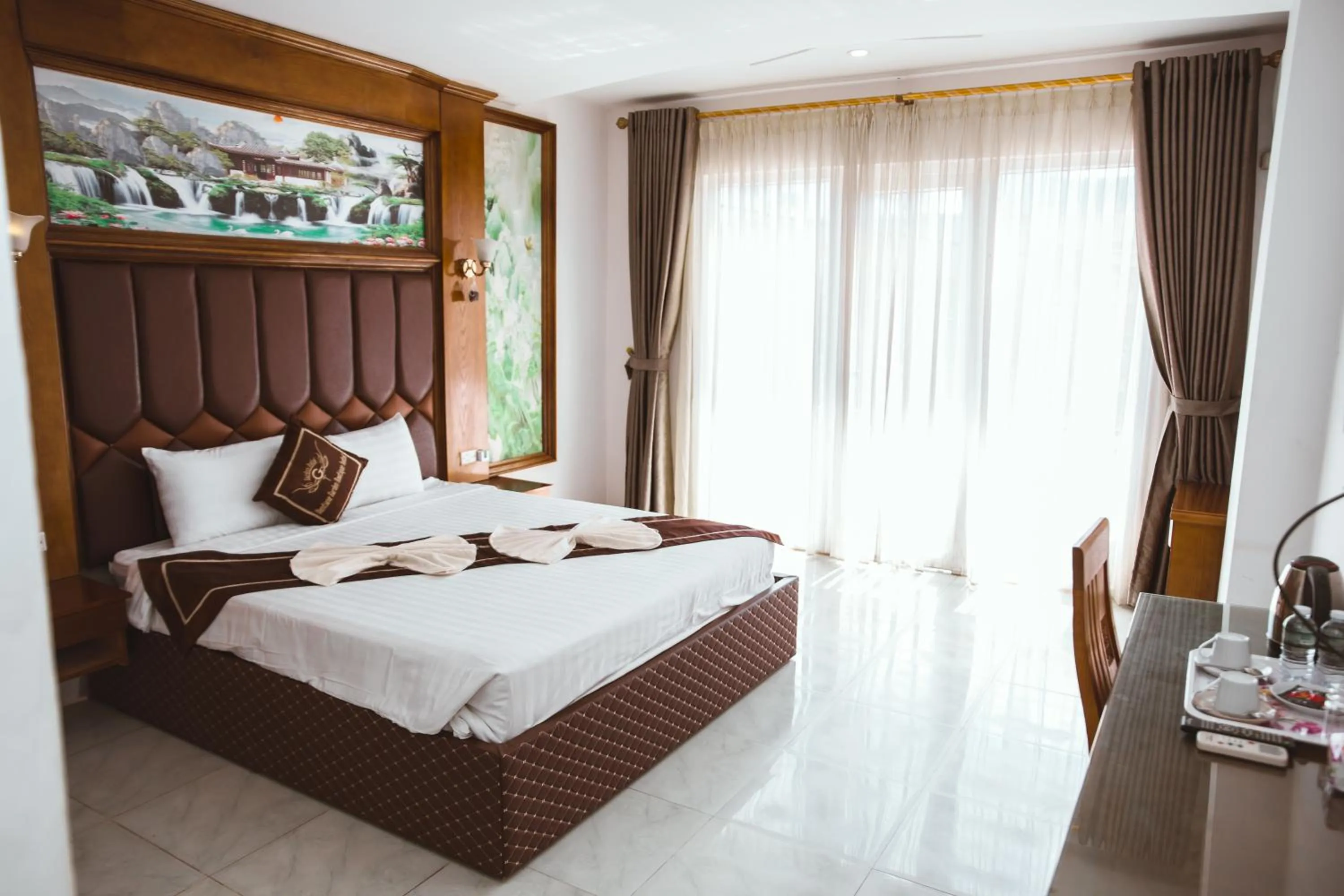 Bed in Vientiane Garden Villa Hotel