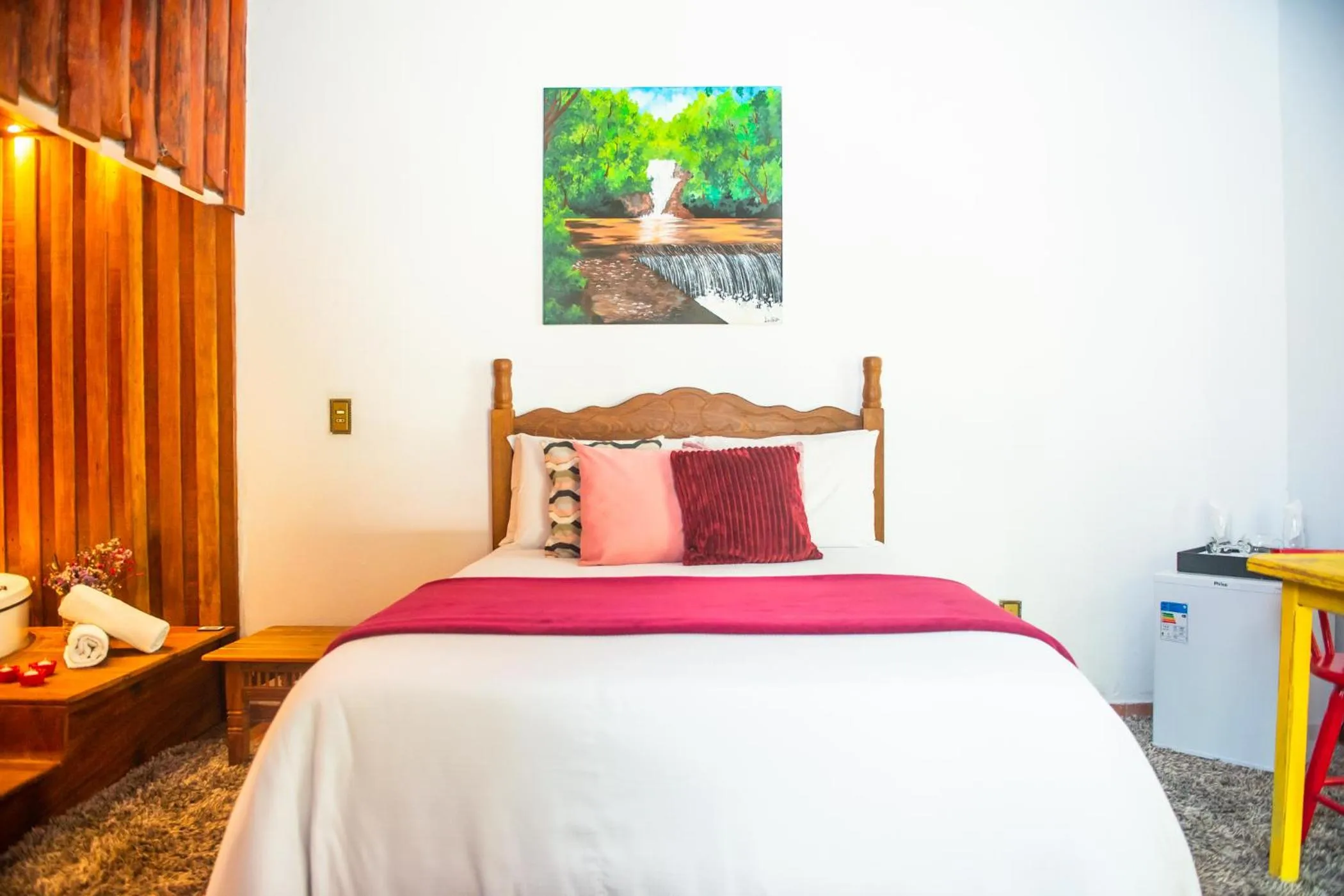 Bed in Chalés Recanto da cachoeira