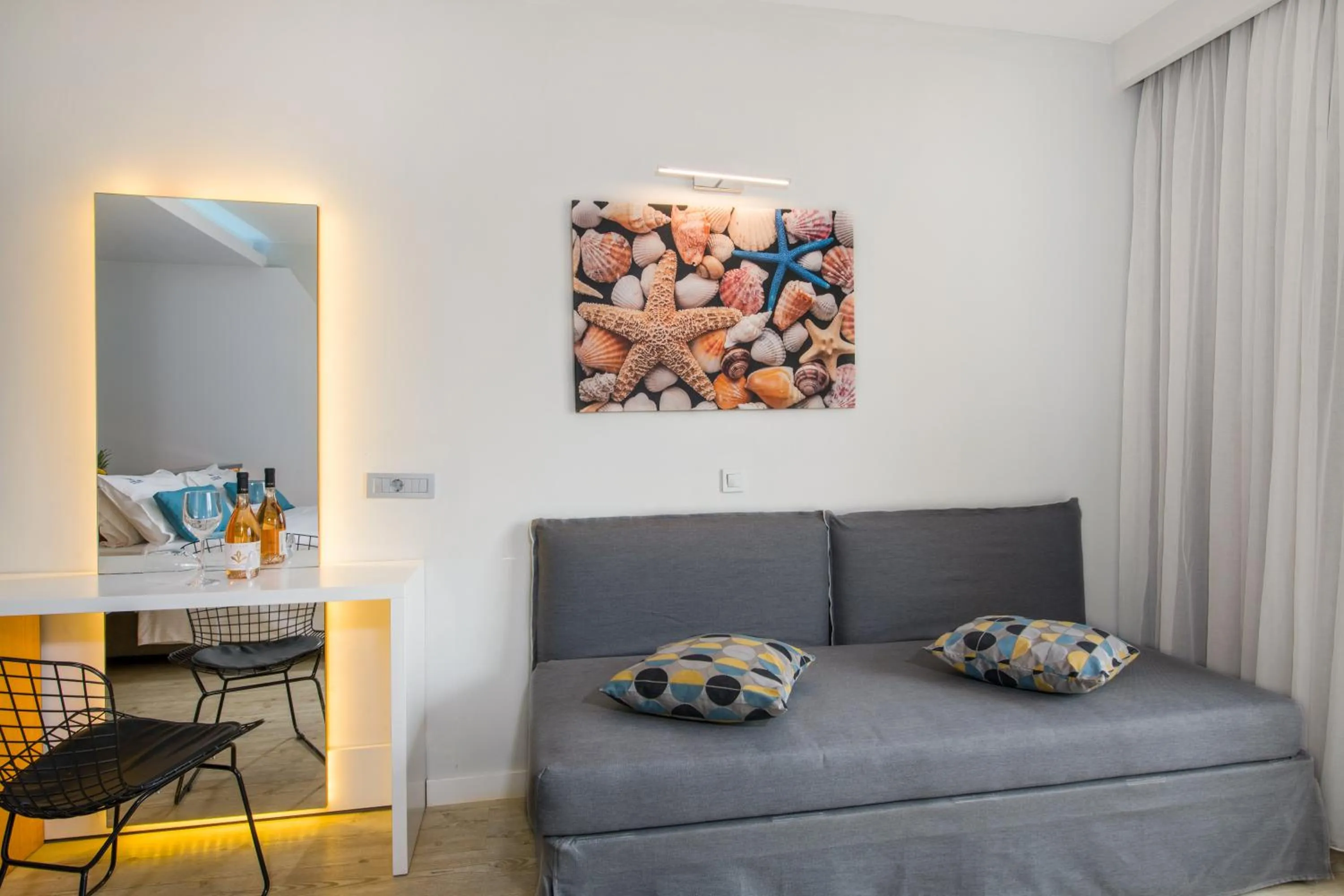 Seating area in Balos Beach