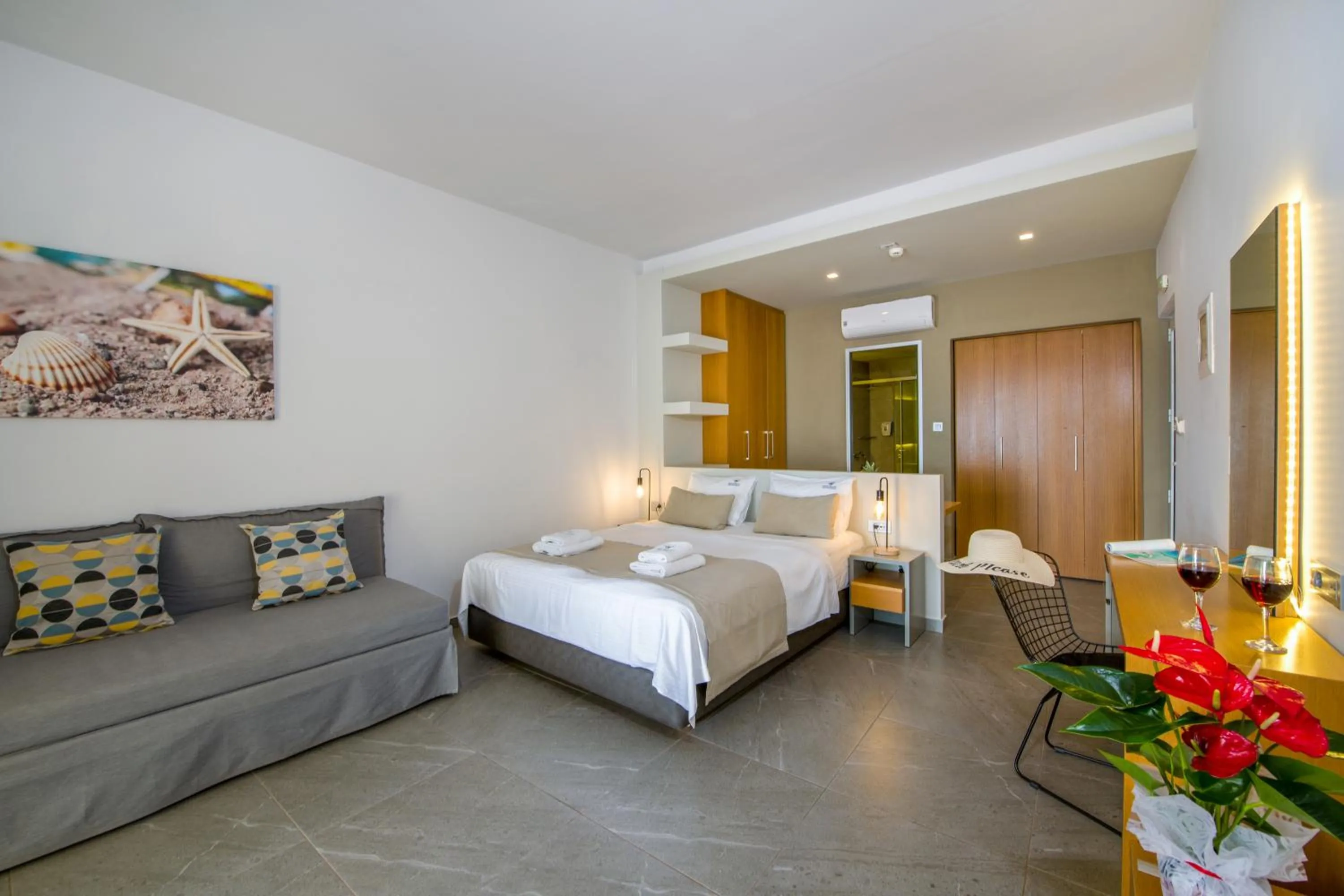 Seating area in Balos Beach