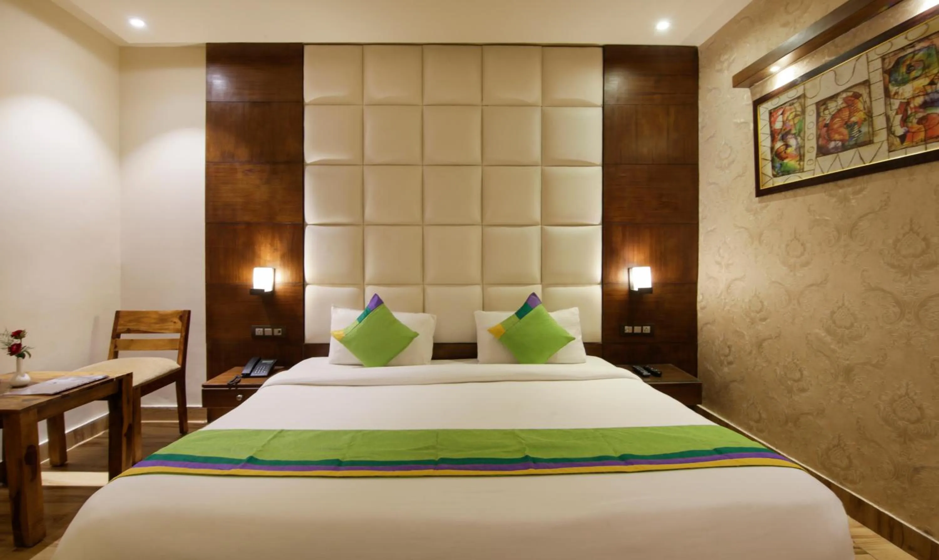 Bed in Treebo Punjabi Nature Residency, Near Faridabad Railway Station