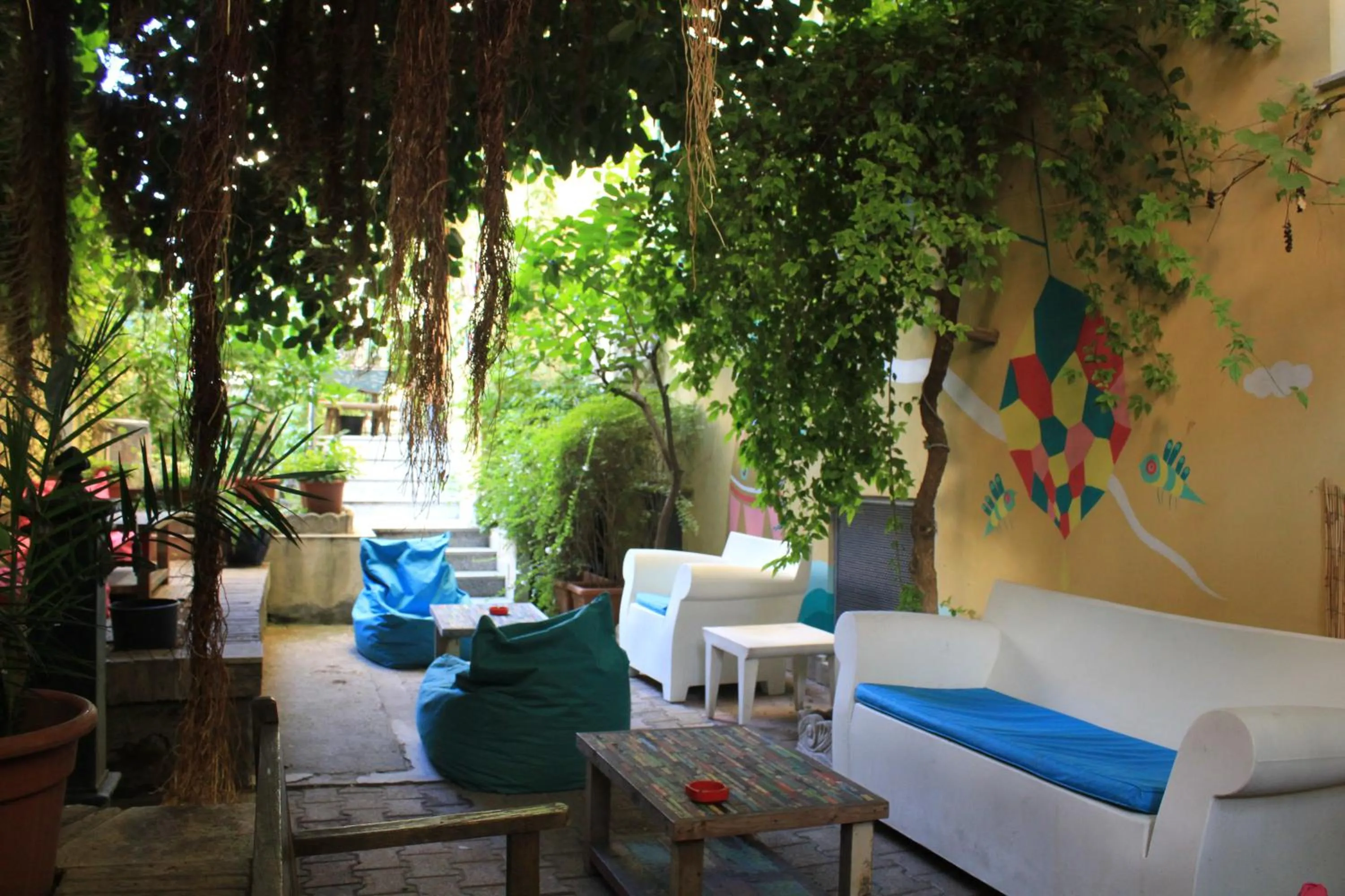 Patio in The Beehive Hostel