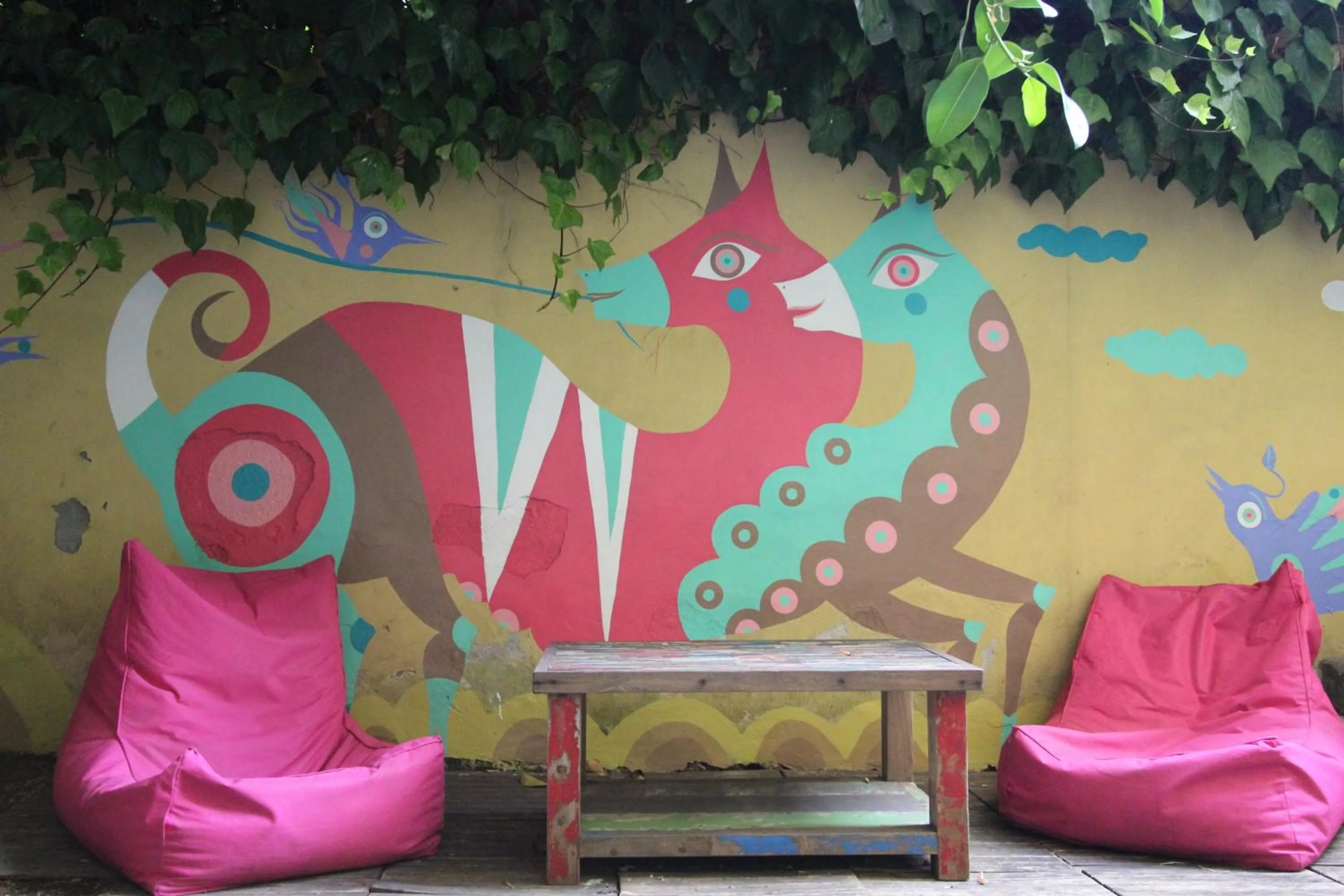 Patio in The Beehive Hostel