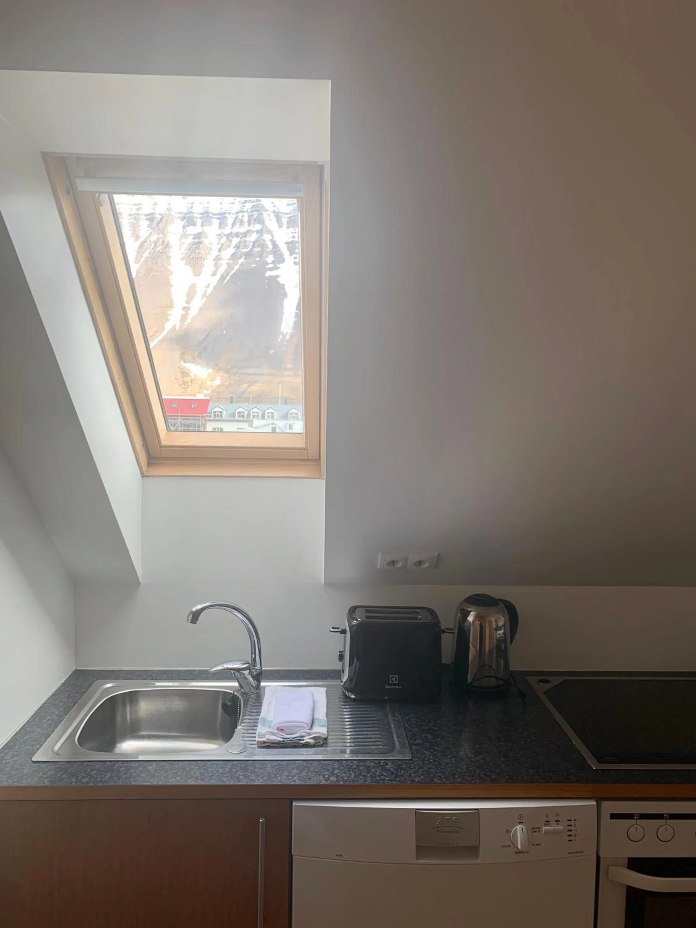 Kitchen or kitchenette in Mánagisting Guesthouse