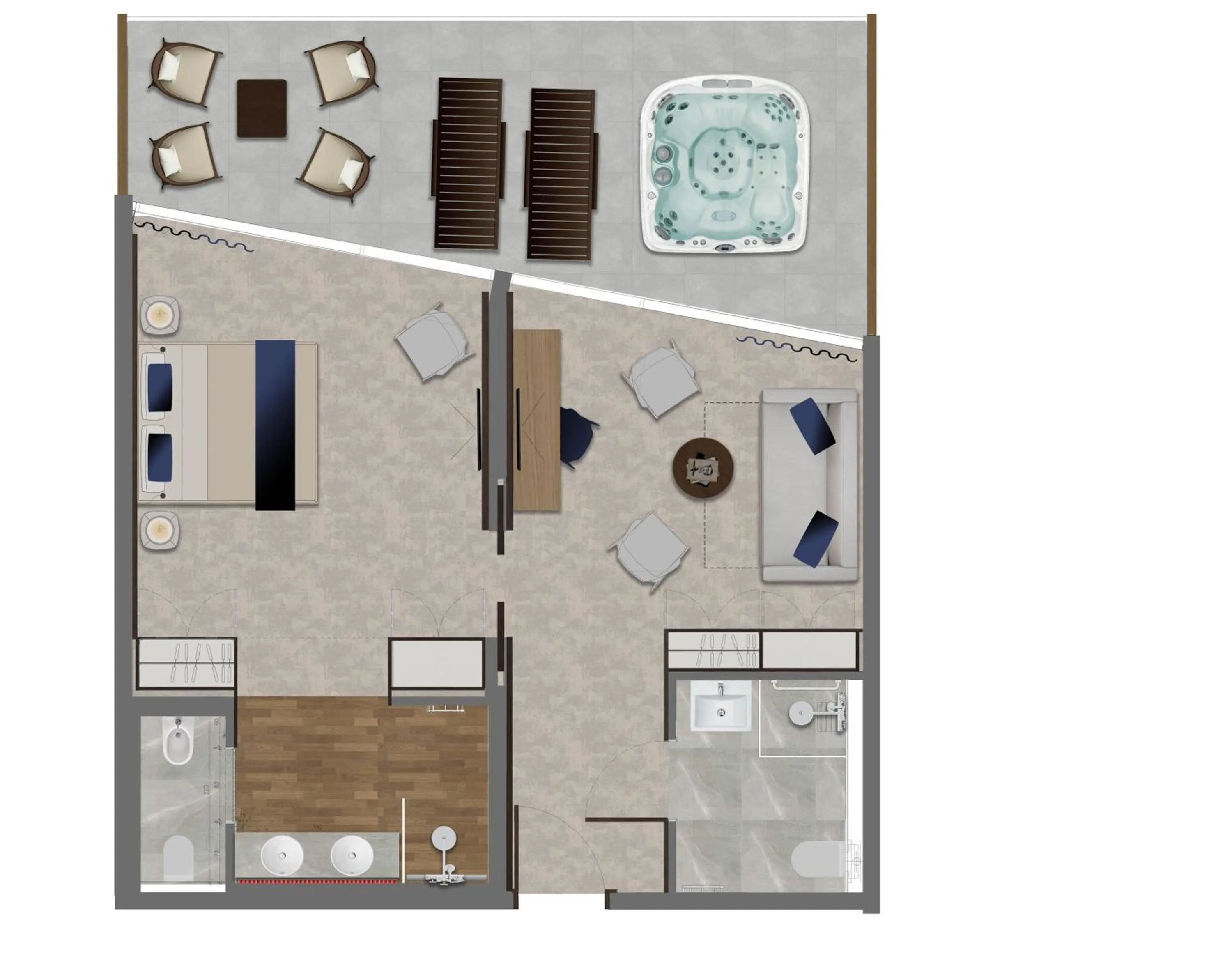 Photo of the whole room in Luxury Hotel Riva