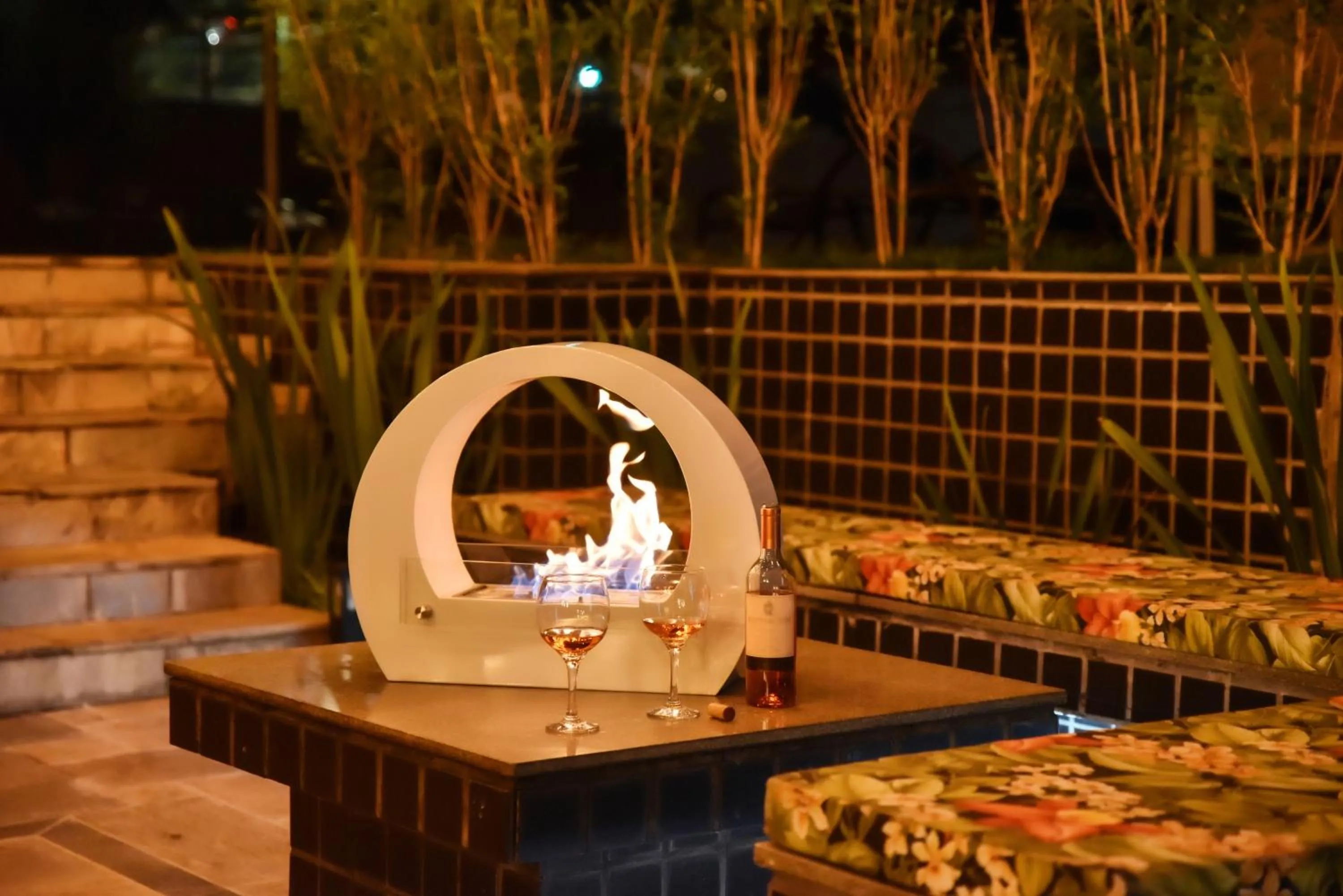 fireplace in Plaza Inn Small Town Flat