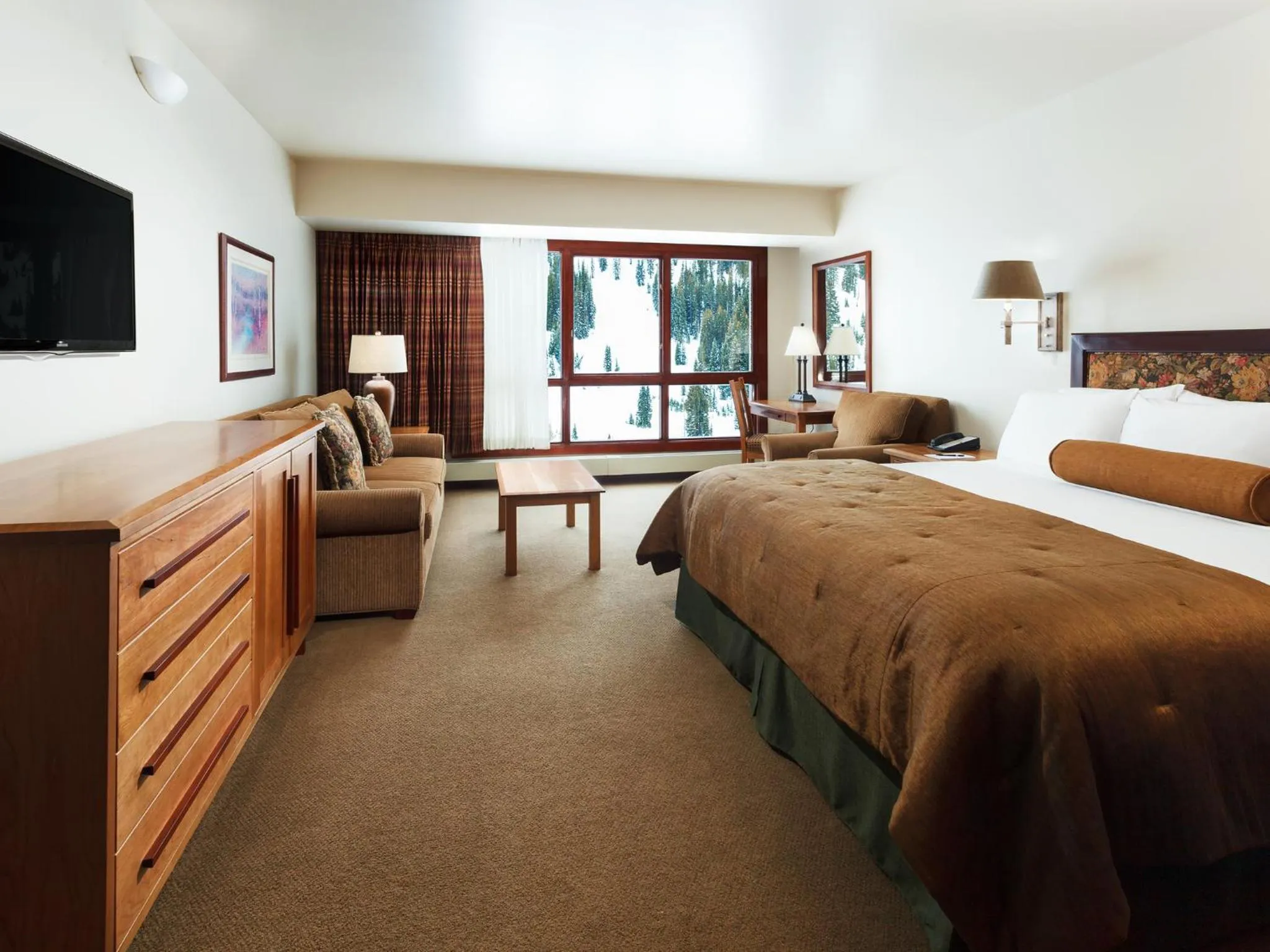 Photo of the whole room, Bed in Alta's Rustler Lodge