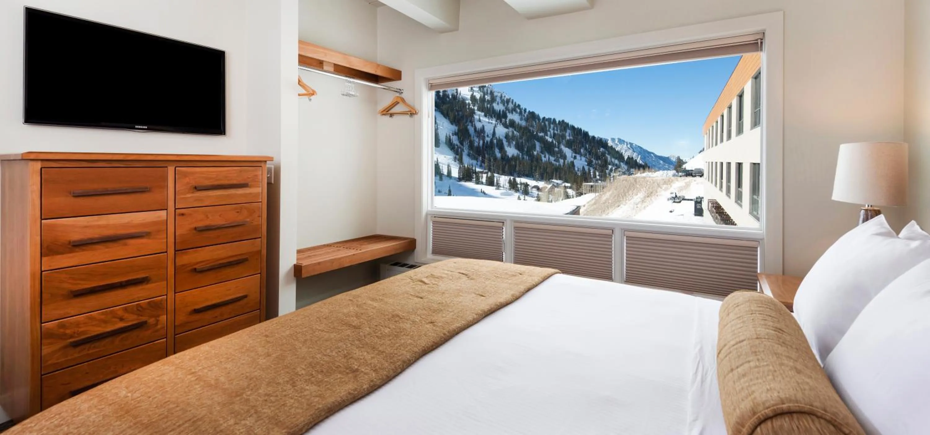 Bed in Alta's Rustler Lodge