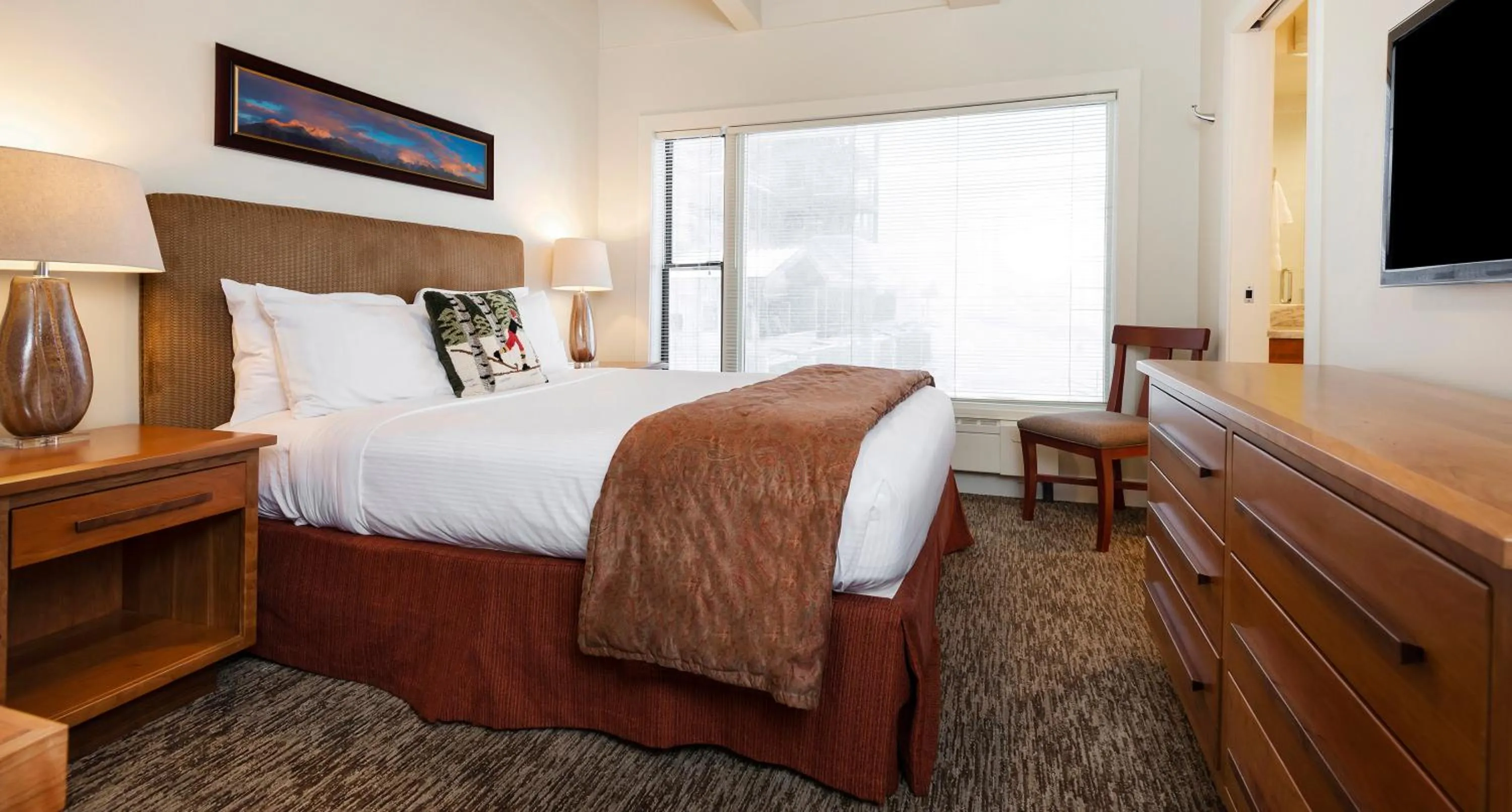 Bed in Alta's Rustler Lodge