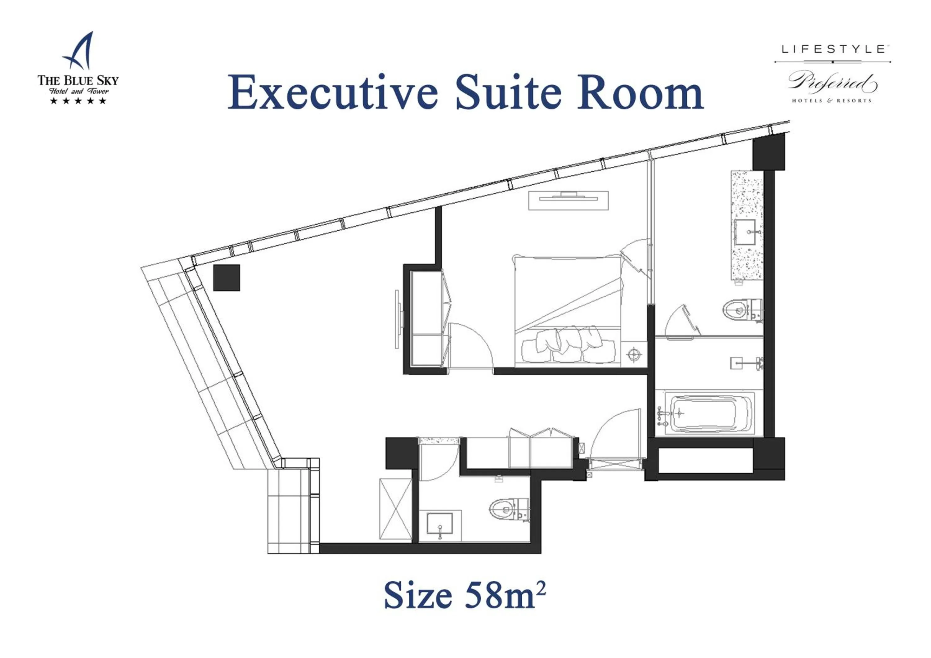 Floor plan in The Blue Sky Hotel and Tower