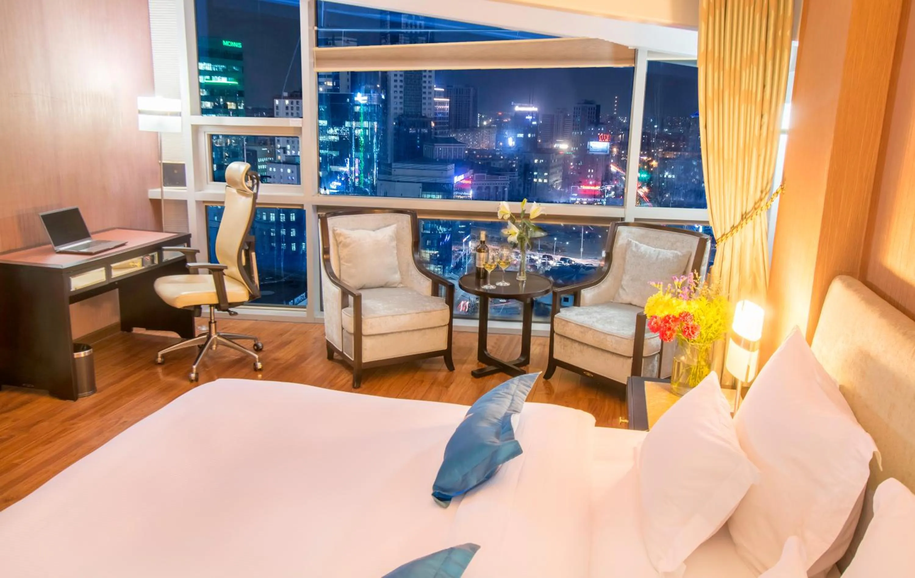 Bed in The Blue Sky Hotel and Tower