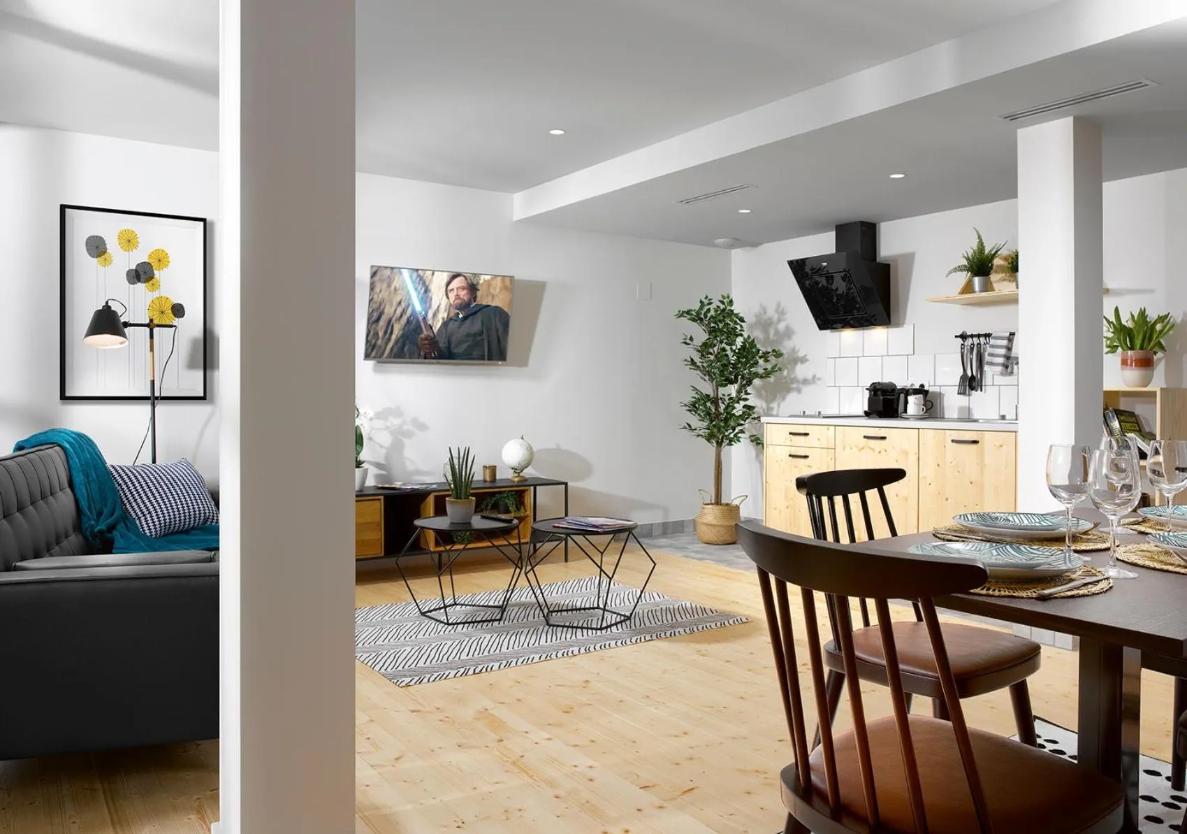 Kitchen or kitchenette in Hôtel Au Petit Pont