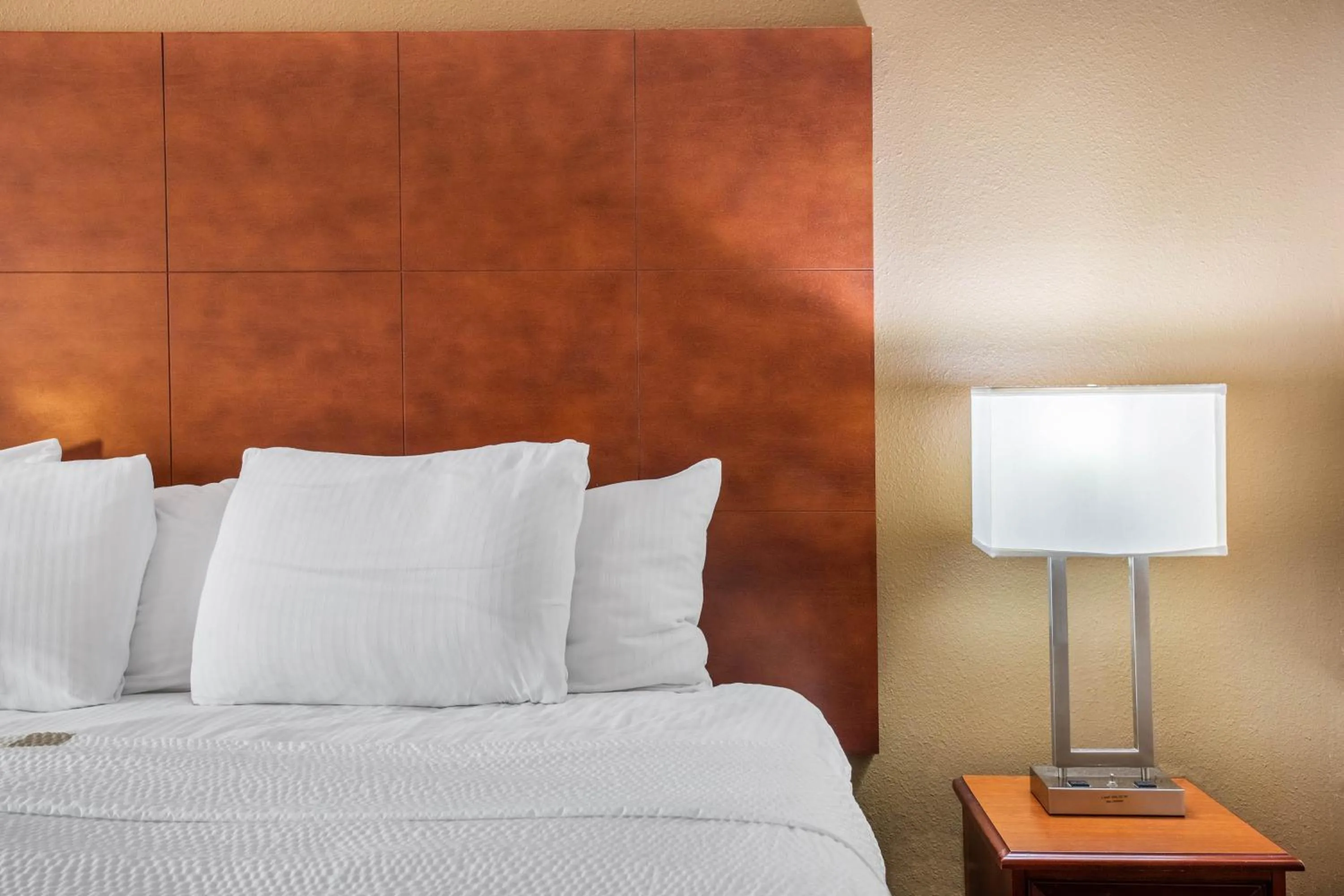 Bed in La Quinta Inn by Wyndham Decatur Alabama