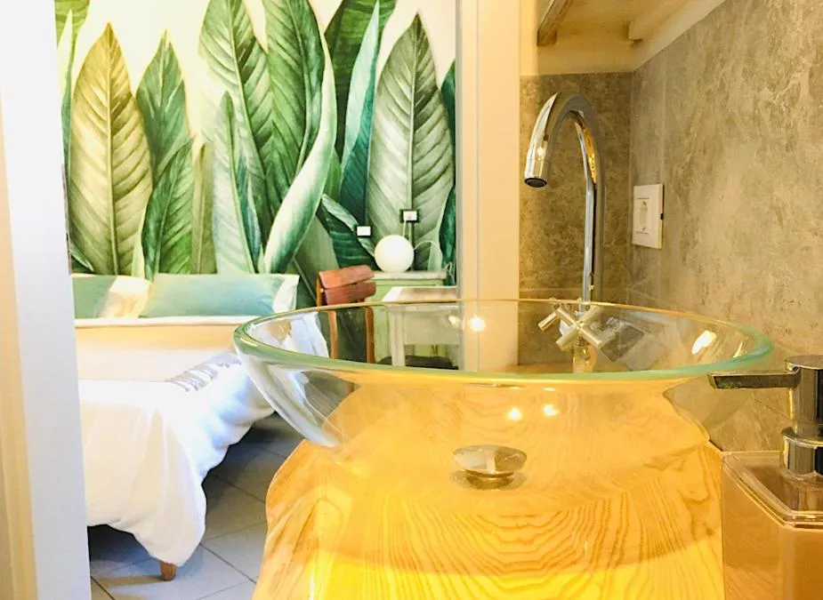 Bathroom, Bed in B&B La Volpina