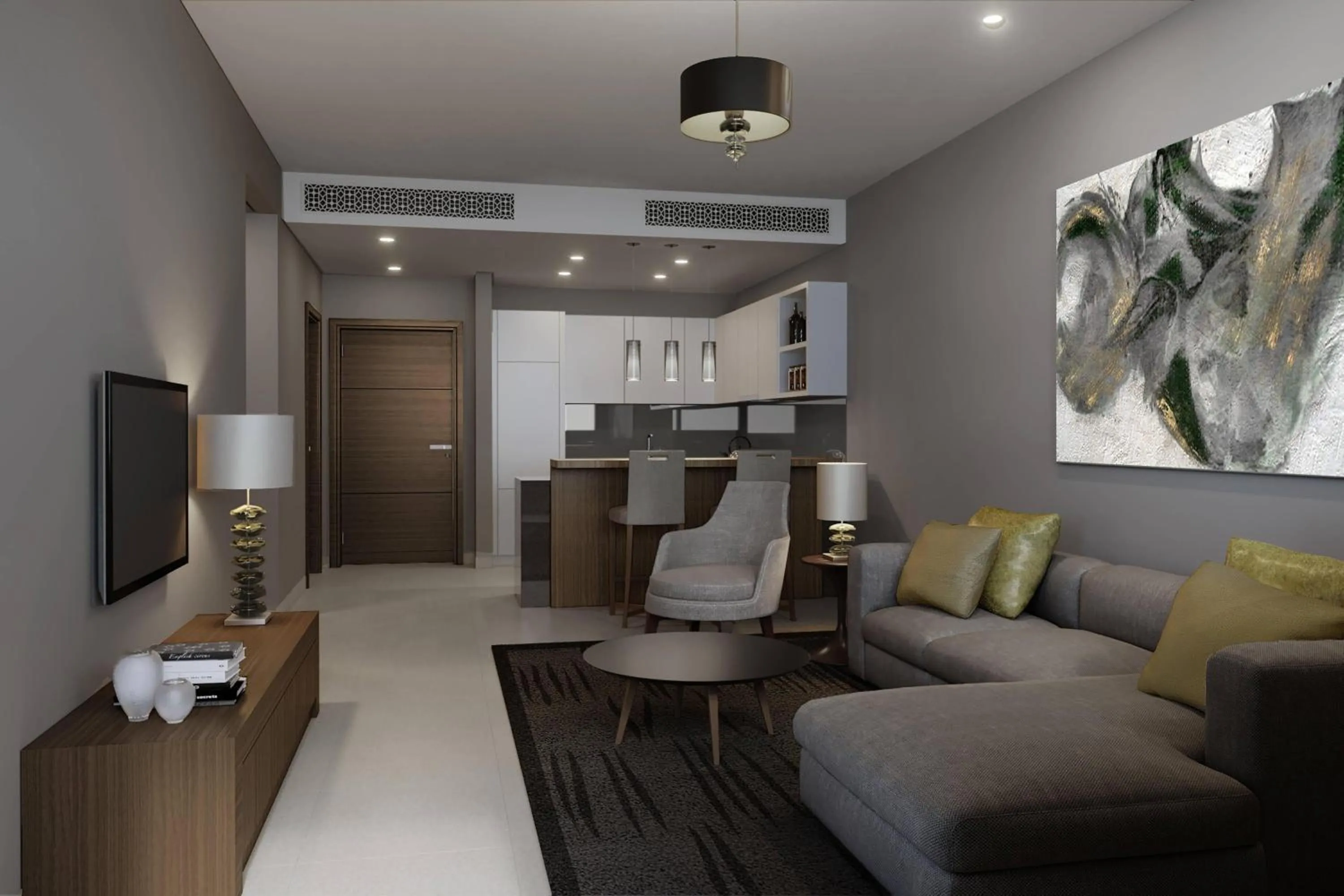 Living room in Riyadh Diplomatic Quarter - Marriott Executive Apartments