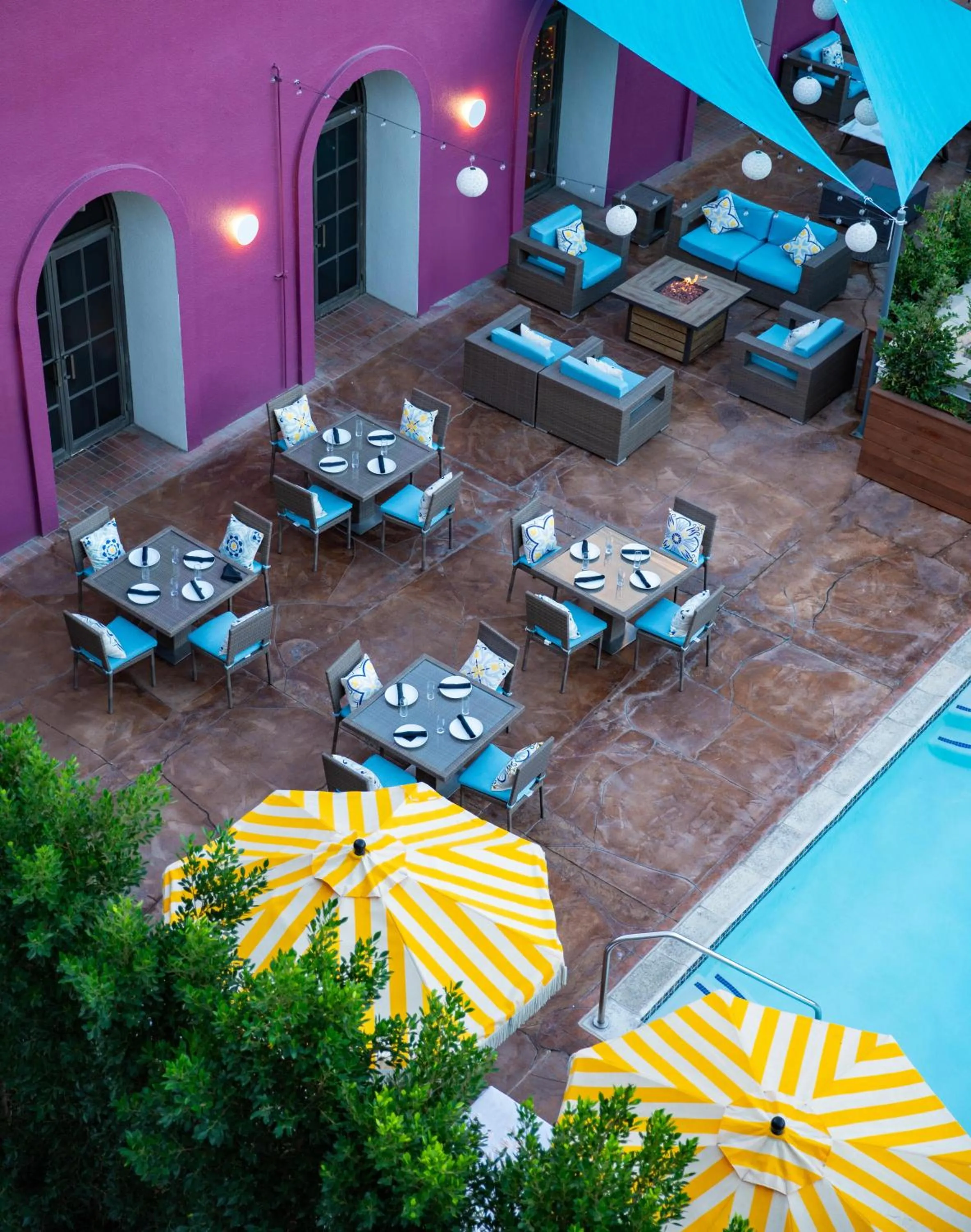 Pool view in Hotel Dena, Pasadena Los Angeles, a Tribute Portfolio Hotel