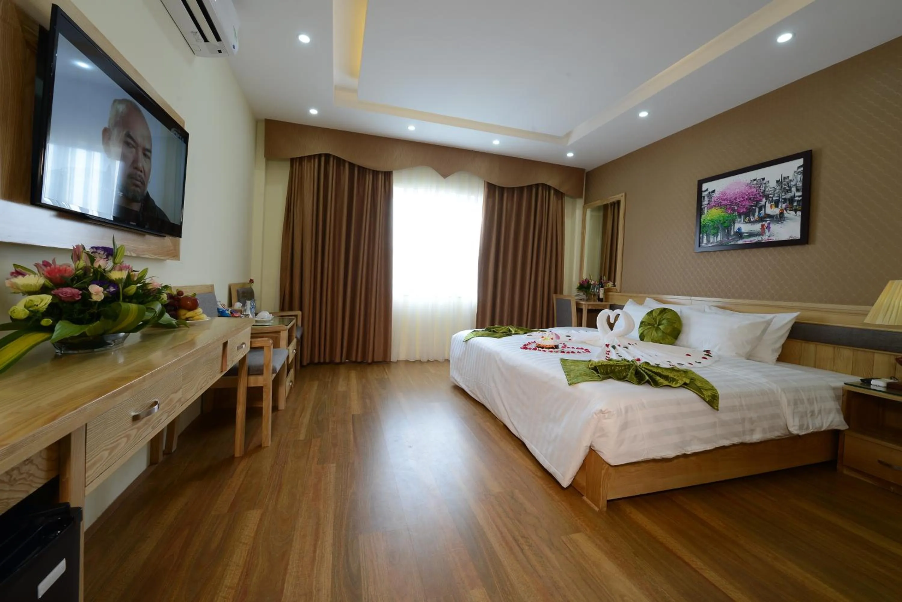 Decorative detail, Bed in Blue Hanoi Inn Hotel