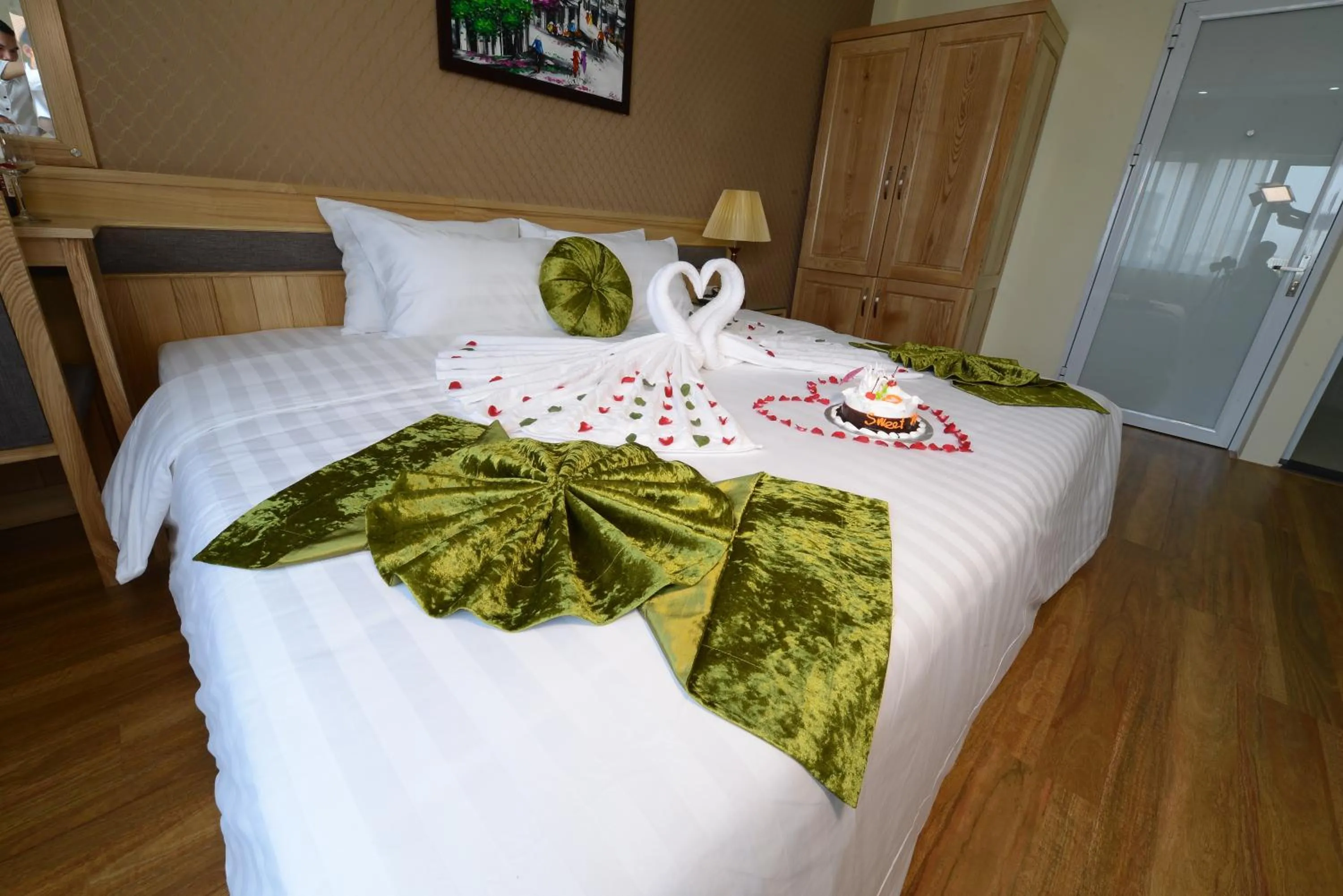 Decorative detail, Bed in Blue Hanoi Inn Hotel