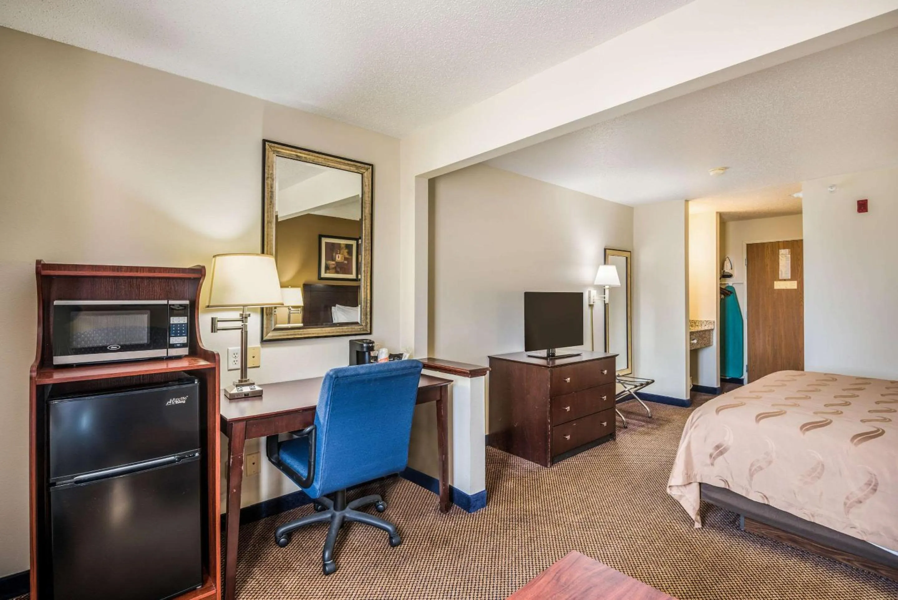 TV and multimedia, Bed in Quality Inn & Suites Eldridge Davenport North