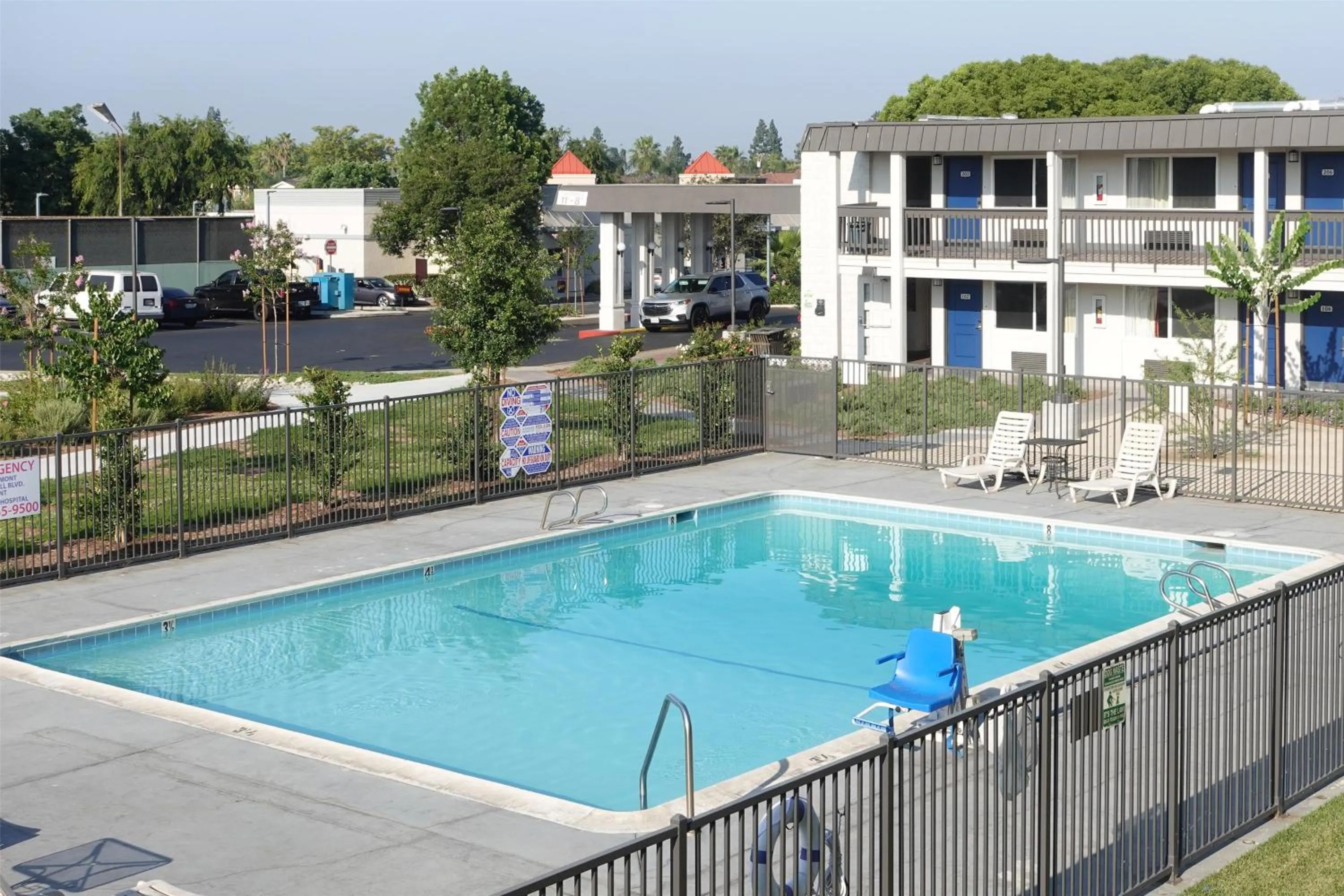 Pool view in Motel 6-Claremont, CA
